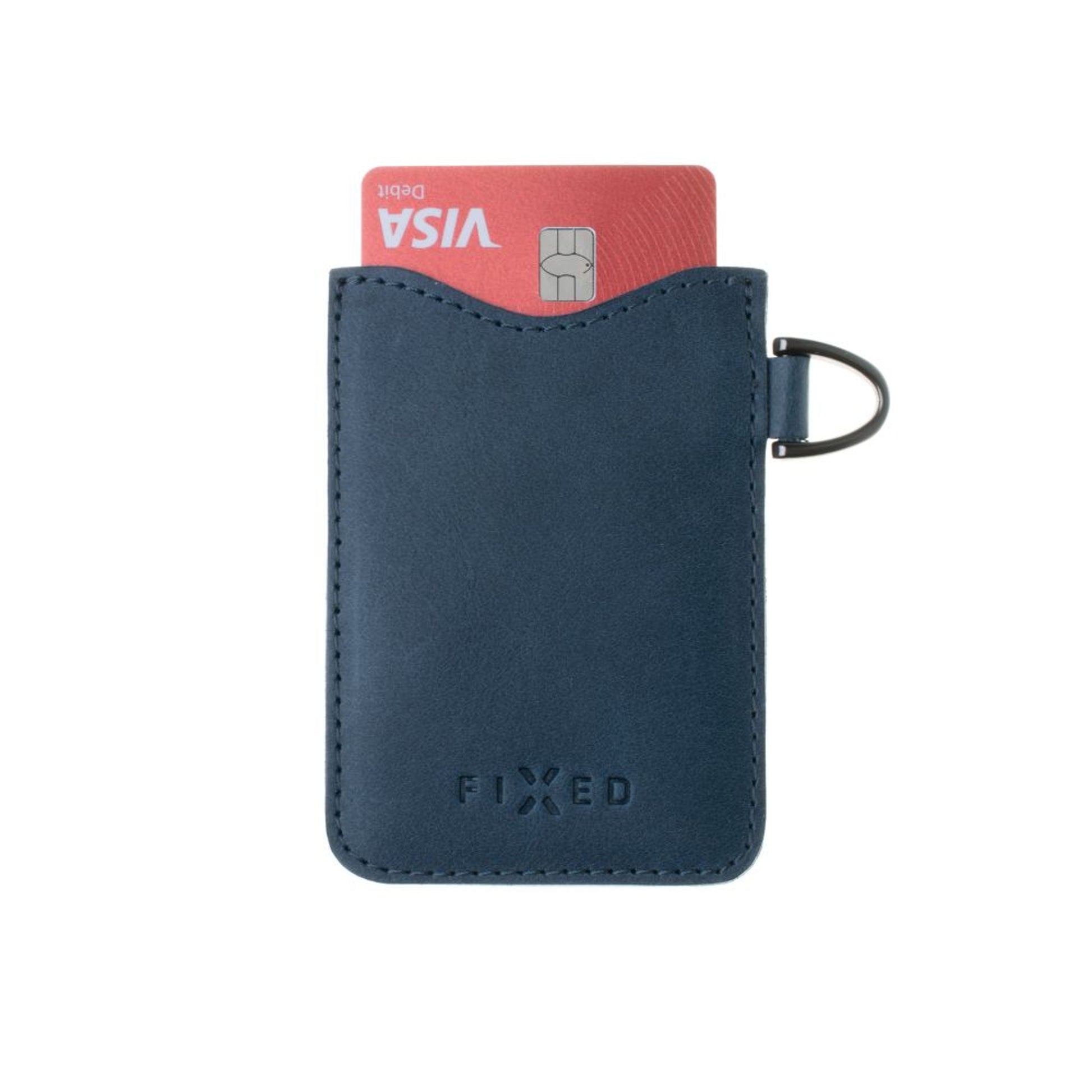 Kožené pouzdro na karty FIXED Cards, modré - FIXED