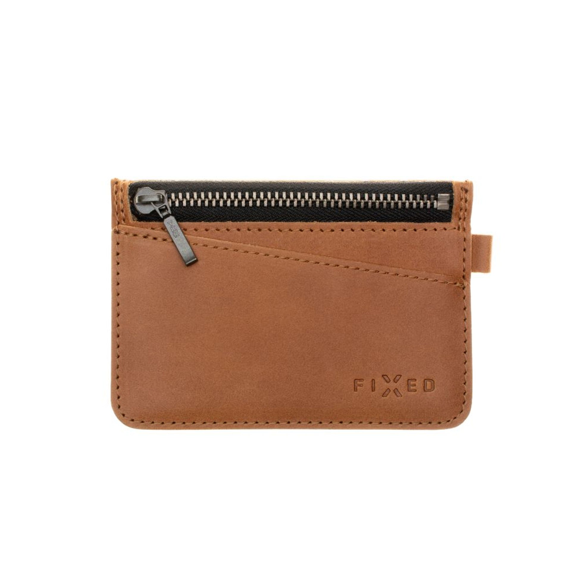 Kožená peněženka FIXED Coins, hnědá - FIXED