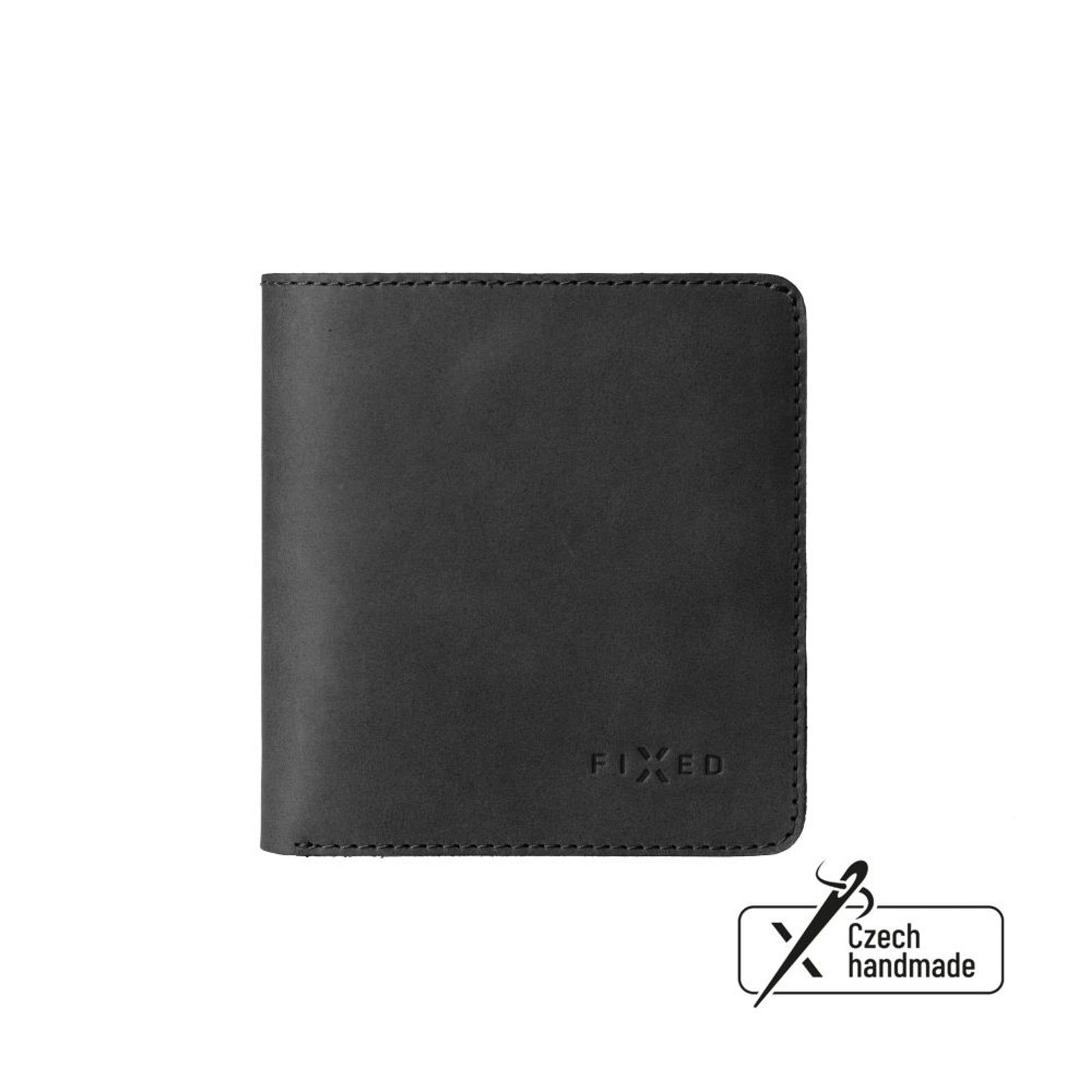 Kožená peněženka FIXED Classic Wallet z pravé hovězí kůže, černá - FIXED