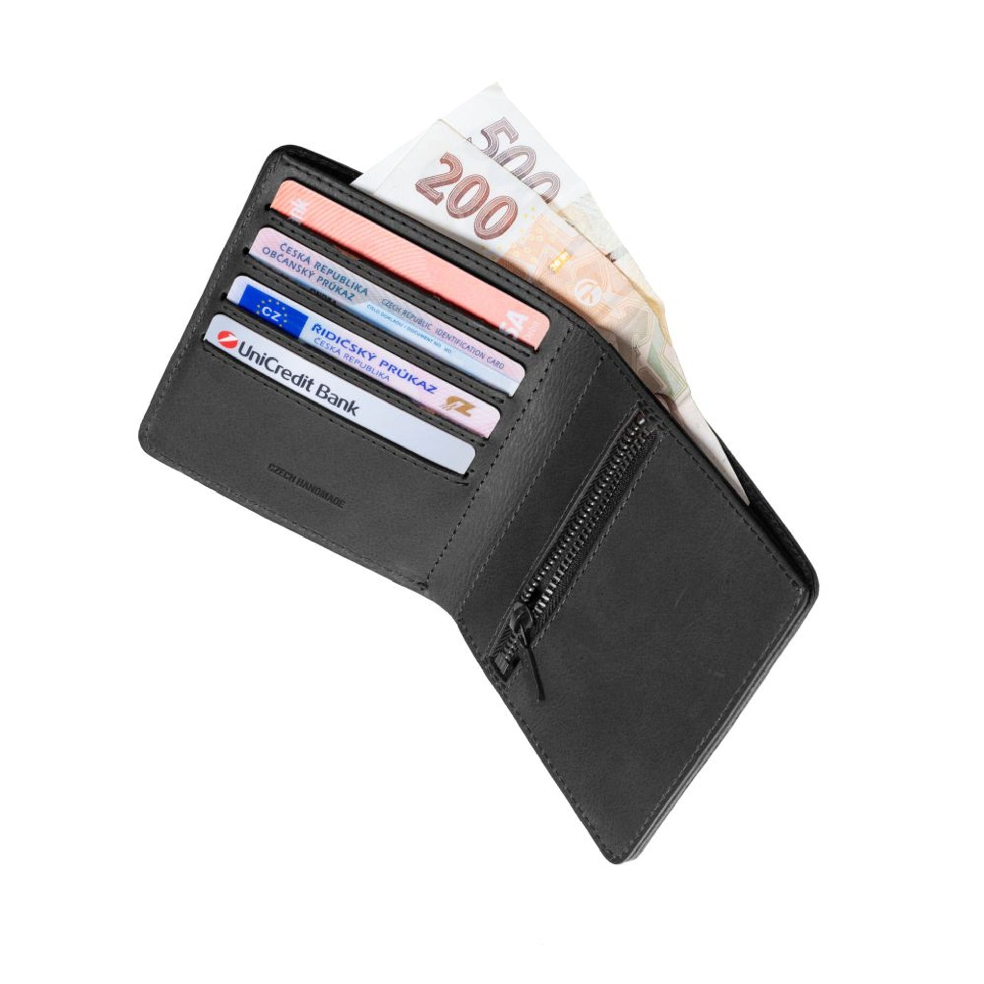 Kožená peněženka FIXED Classic Wallet z pravé hovězí kůže, černá - FIXED