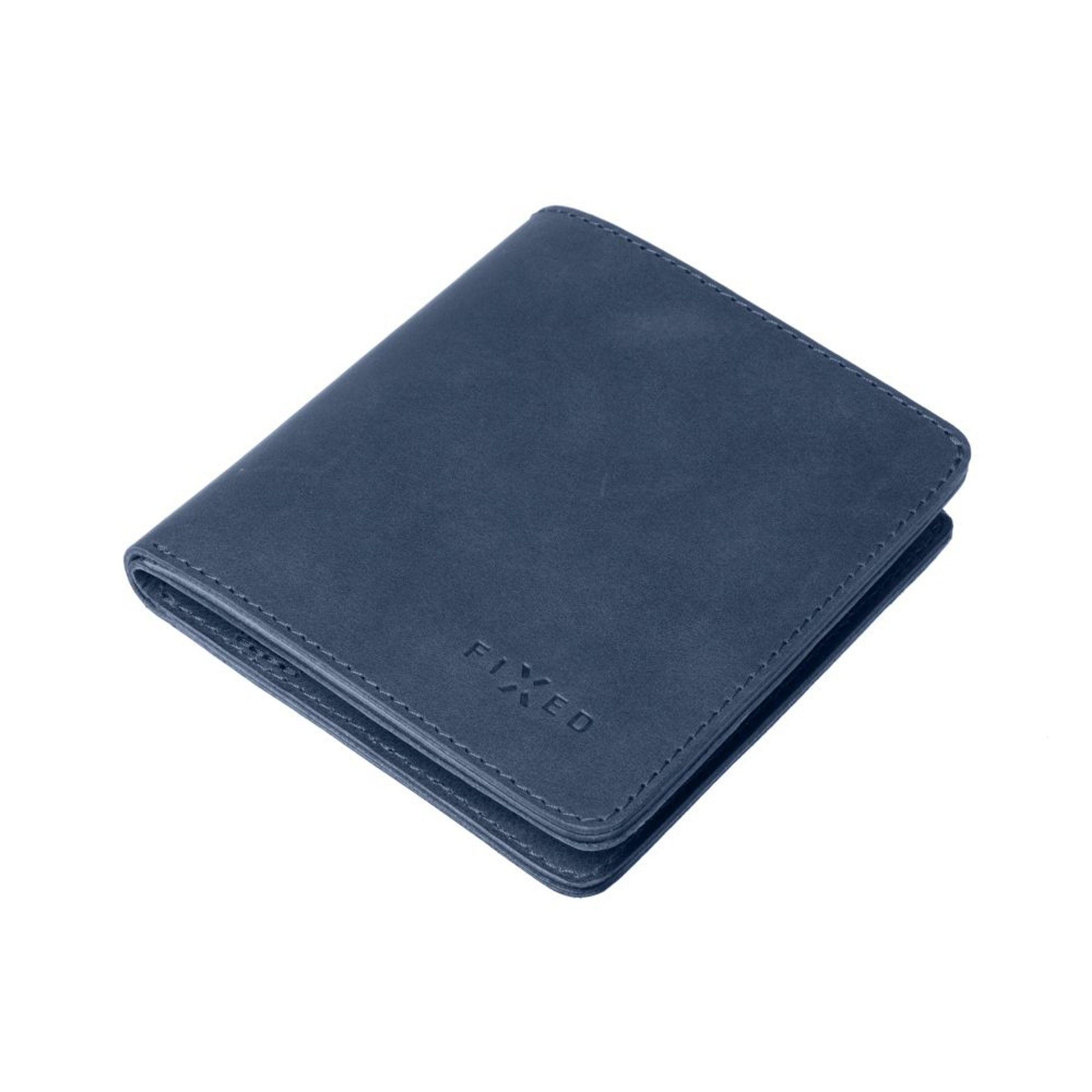 Kožená peněženka FIXED Classic Wallet z pravé hovězí kůže, modrá - FIXED