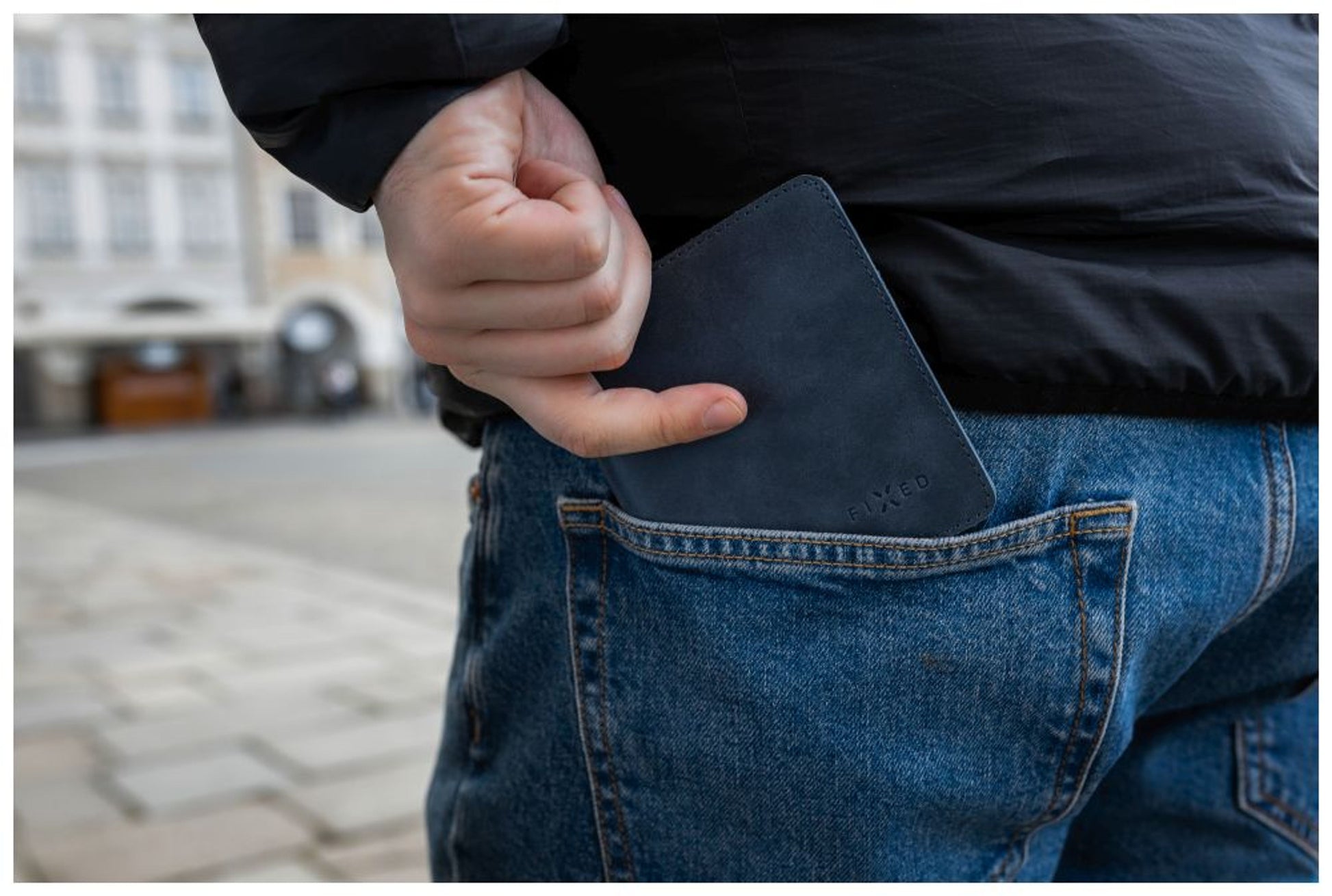 Kožená peněženka FIXED Classic Wallet z pravé hovězí kůže, modrá - FIXED
