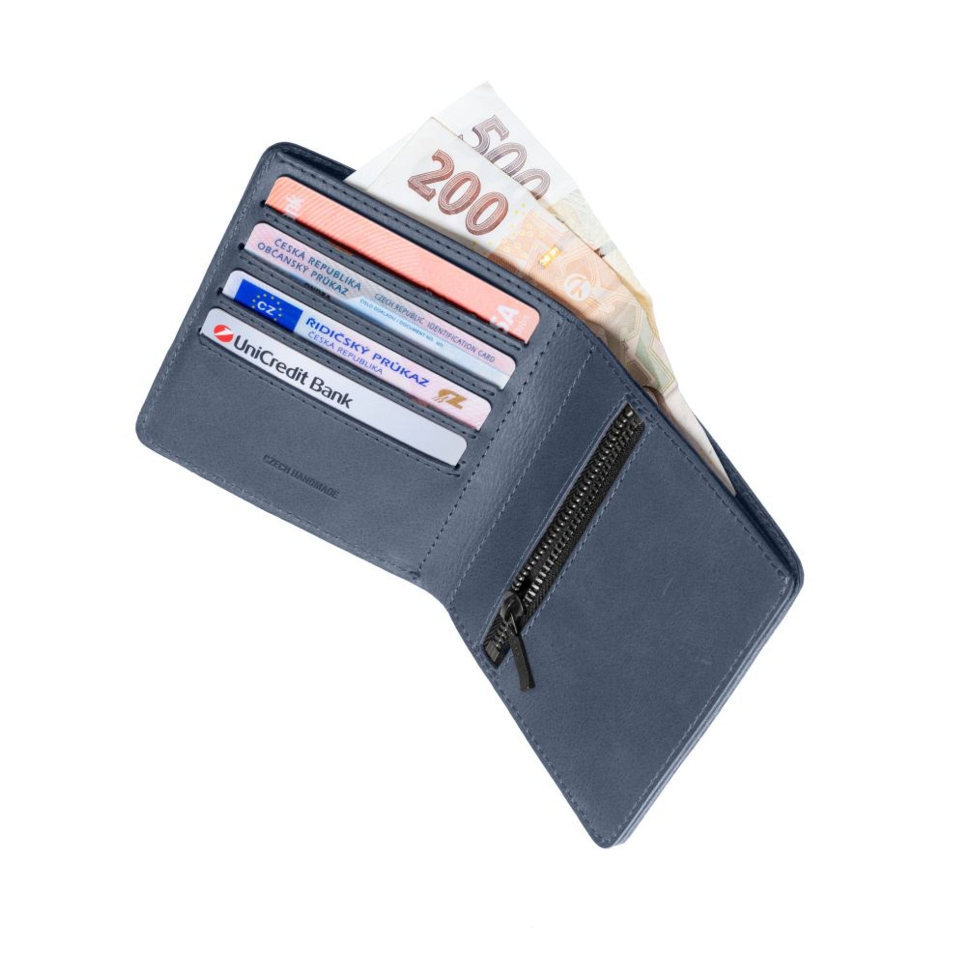 Kožená peněženka FIXED Classic Wallet z pravé hovězí kůže, modrá - FIXED