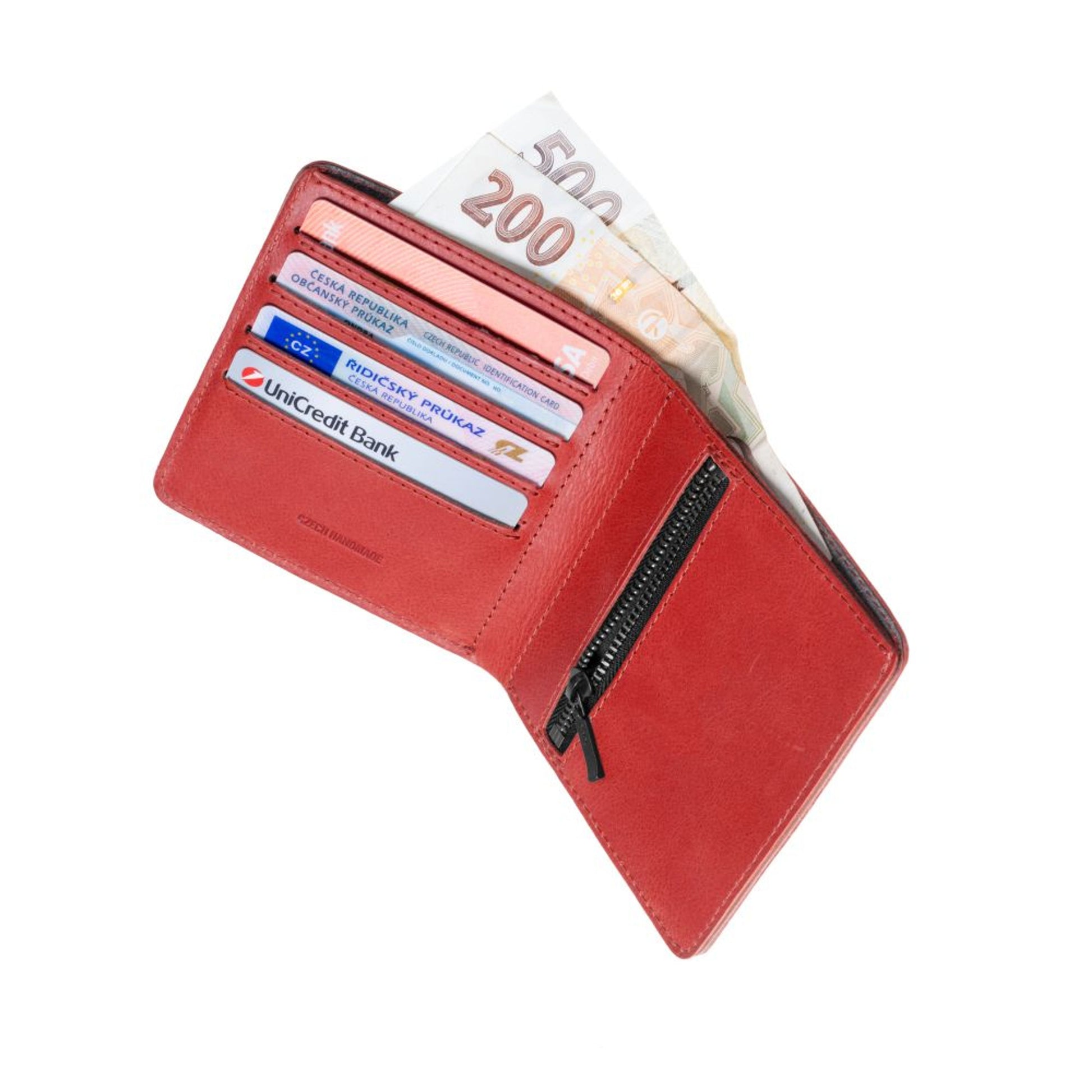 Kožená peněženka FIXED Classic Wallet z pravé hovězí kůže, červená - FIXED