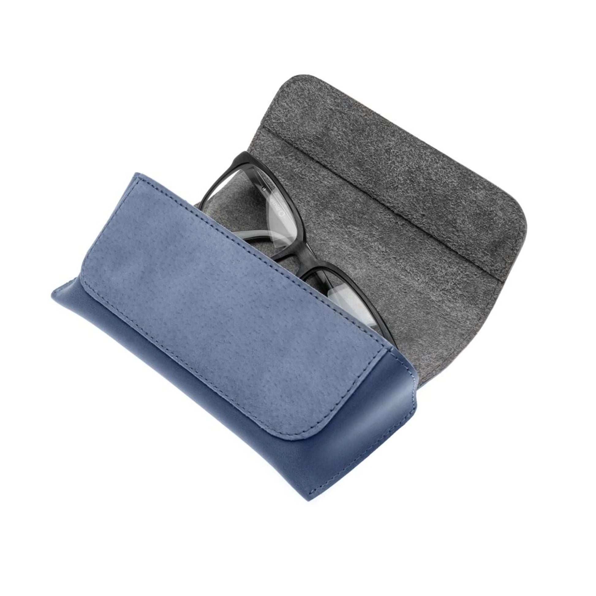 Pouzdro na brýle FIXED Case for Glasses s kapsou pro smart tracker, modré - FIXED