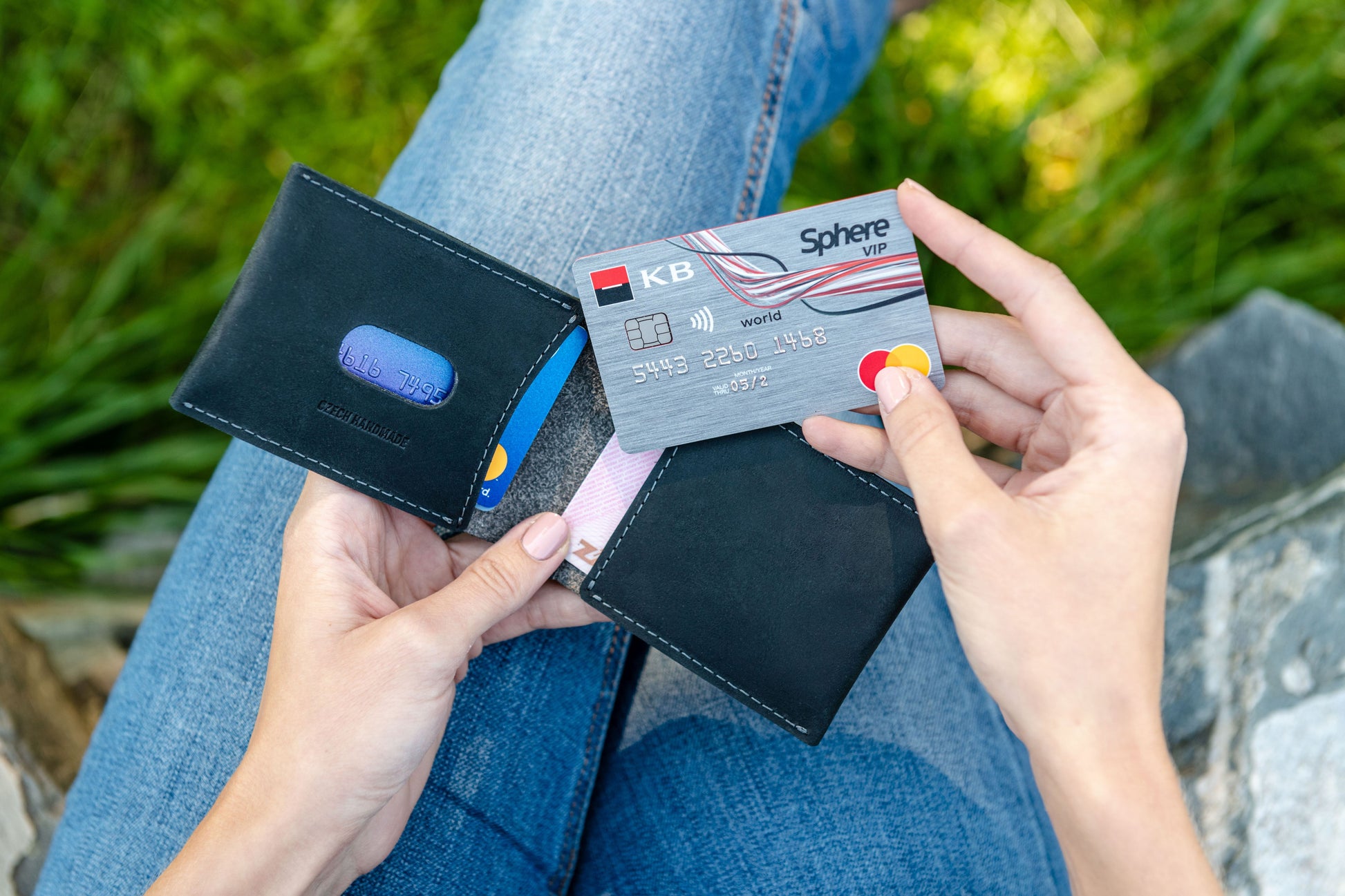 Kožená peněženka FIXED Wallet z pravé hovězí kůže, černá - FIXED