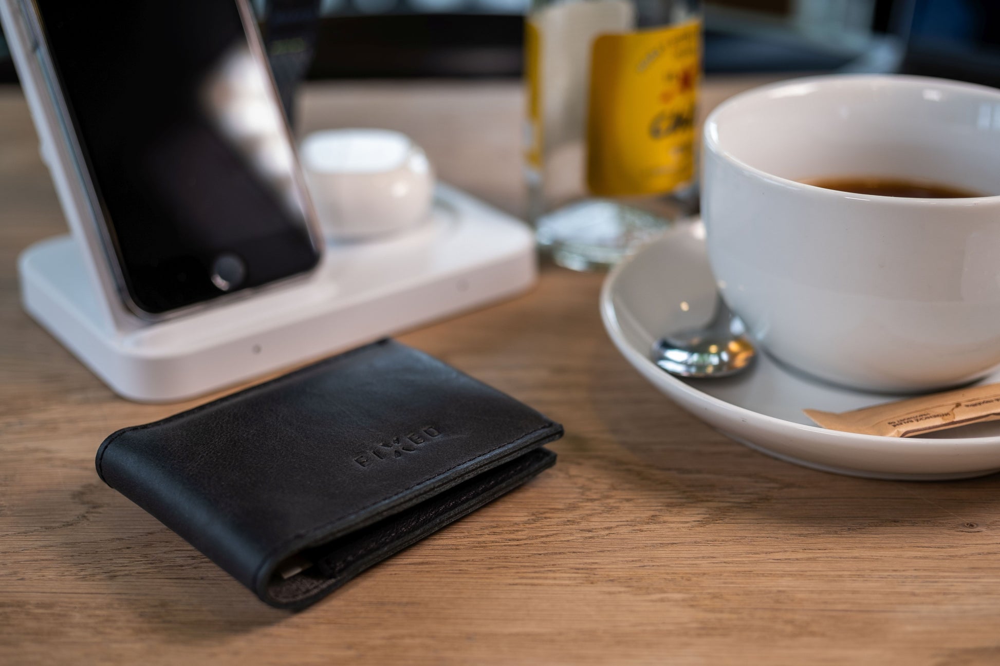 Kožená peněženka FIXED Wallet z pravé hovězí kůže, černá - FIXED
