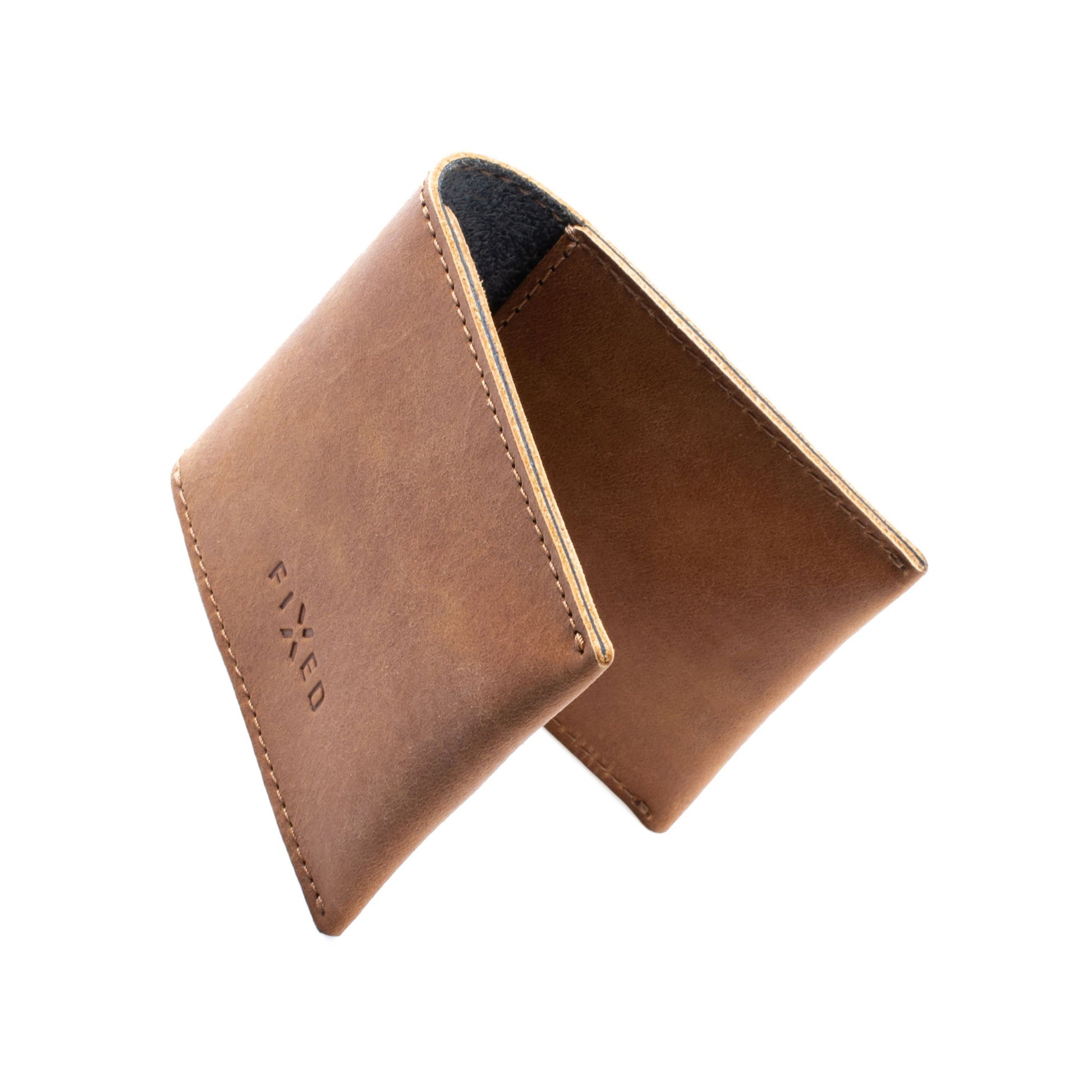 Kožená peněženka FIXED Wallet z pravé hovězí kůže, hnědá - FIXED