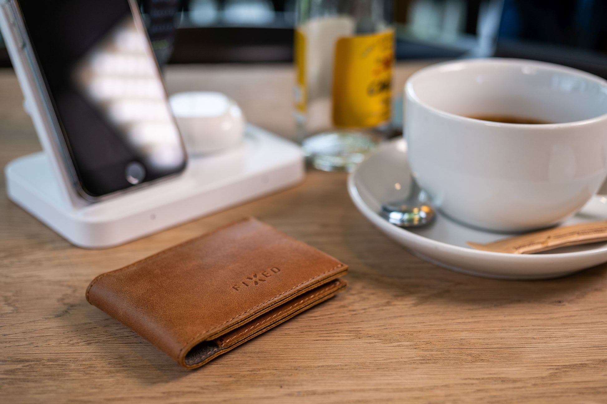 Kožená peněženka FIXED Wallet z pravé hovězí kůže, hnědá - FIXED