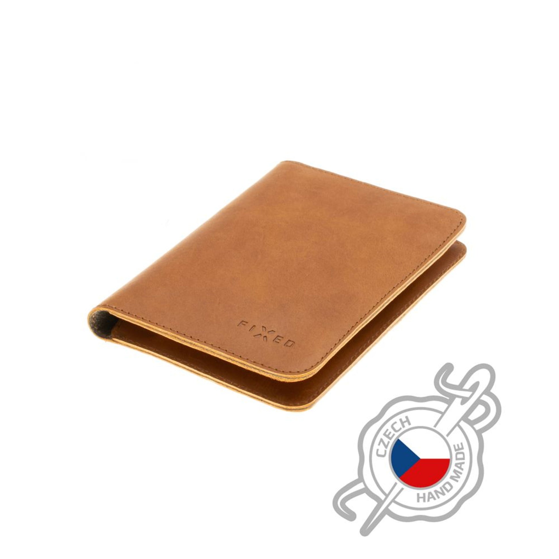 Kožená peněženka FIXED Passport, velikost cestovního pasu, hnědá - FIXED