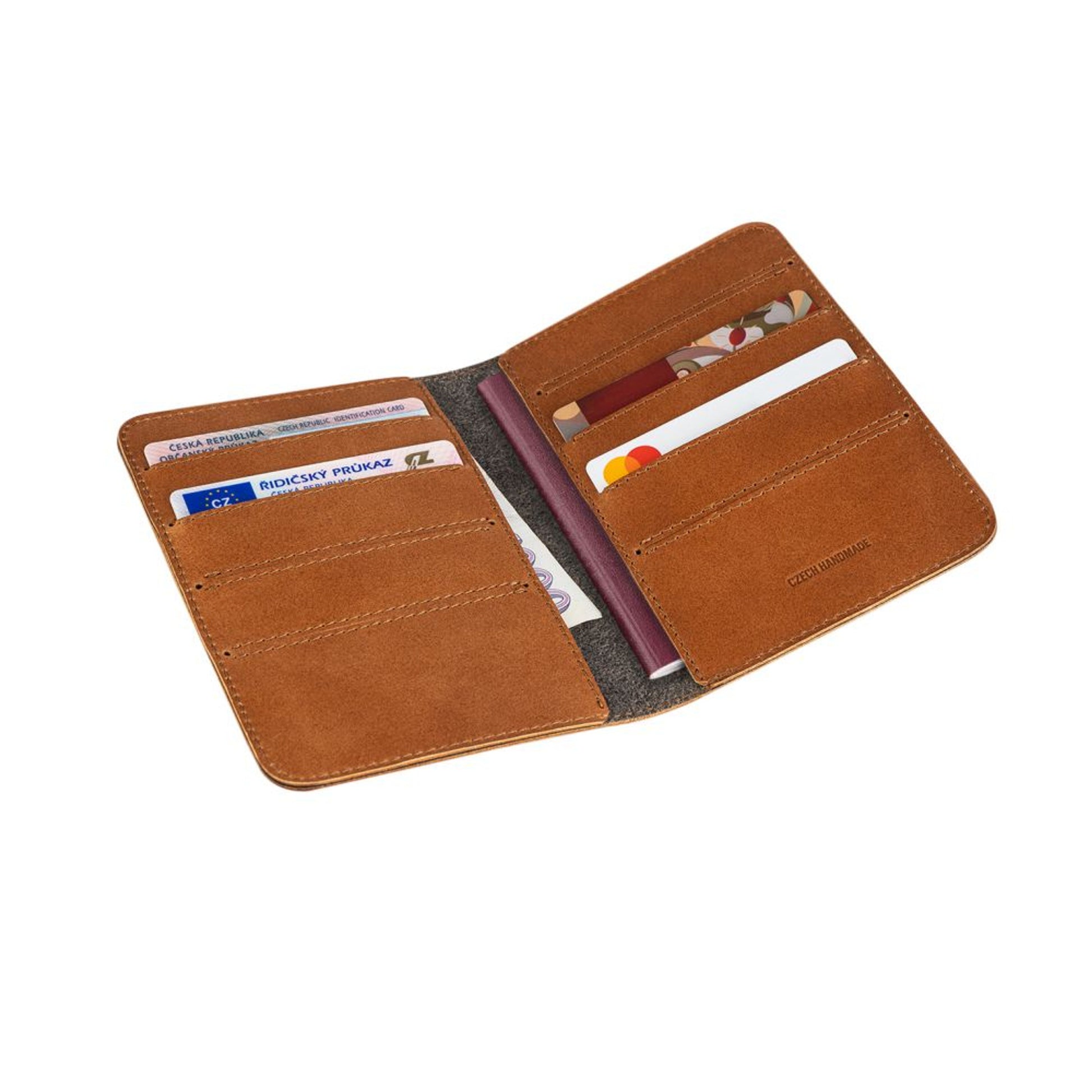 Kožená peněženka FIXED Passport, velikost cestovního pasu, hnědá - FIXED