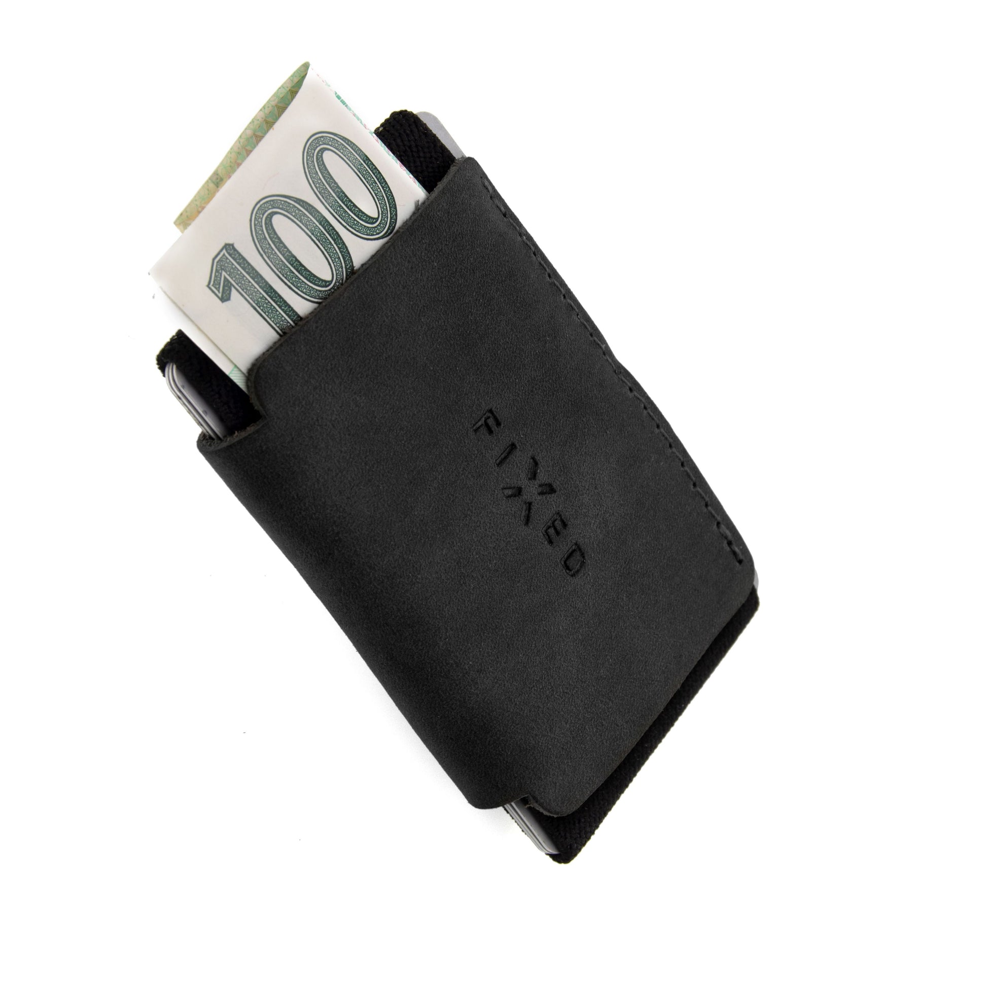 Kožená peněženka FIXED Tiny Wallet z pravé hovězí kůže, černá - FIXED