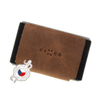 Kožená peněženka FIXED Tiny Wallet z pravé hovězí kůže, hnědá - FIXED