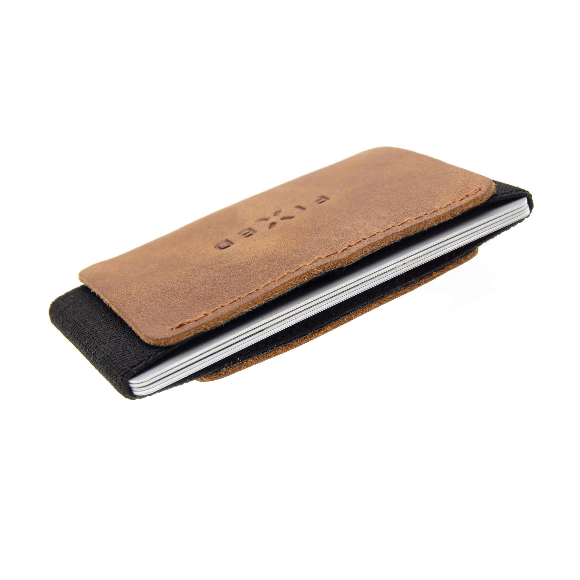Kožená peněženka FIXED Tiny Wallet z pravé hovězí kůže, hnědá - FIXED