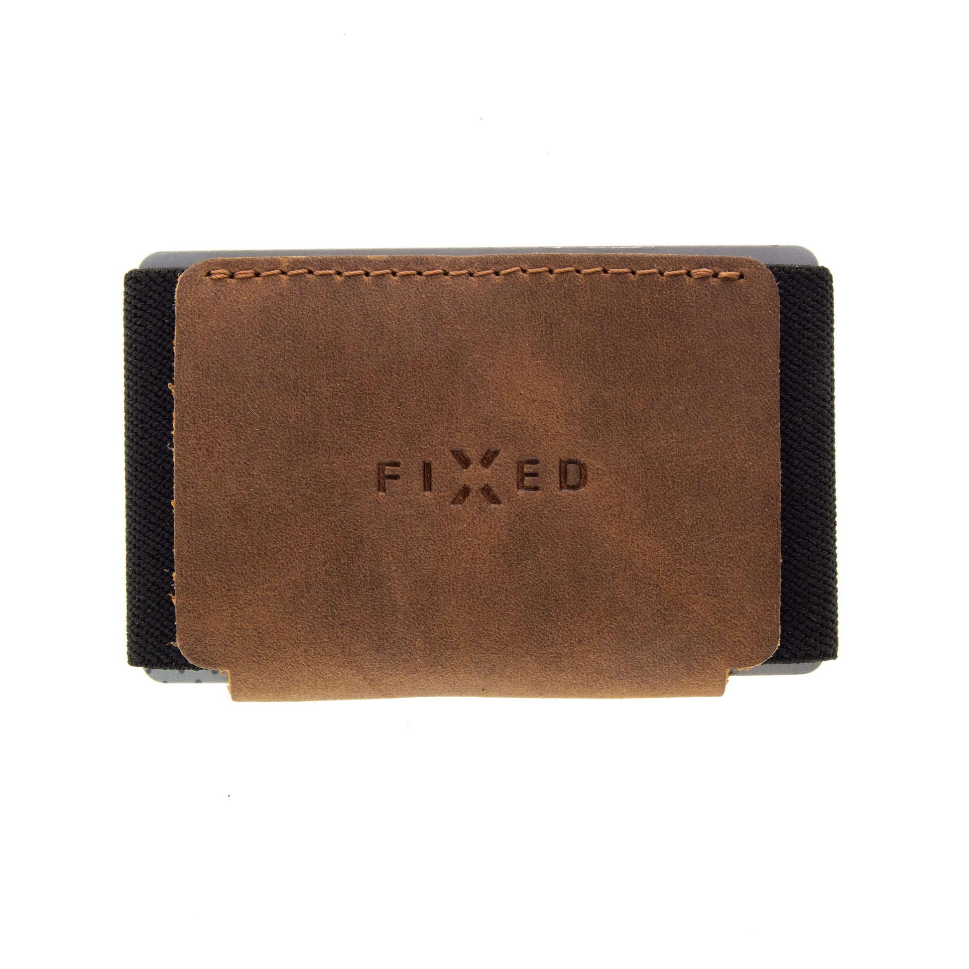 Kožená peněženka FIXED Tiny Wallet z pravé hovězí kůže, hnědá - FIXED