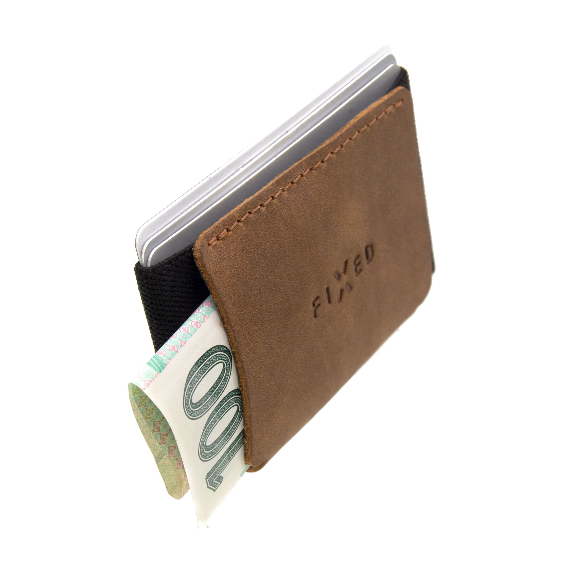 Kožená peněženka FIXED Tiny Wallet z pravé hovězí kůže, hnědá - FIXED