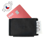 Kožená peněženka FIXED Tiny Wallet z pravé hovězí kůže, černá - FIXED