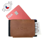 Kožená peněženka FIXED Tiny Wallet z pravé hovězí kůže, hnědá - FIXED