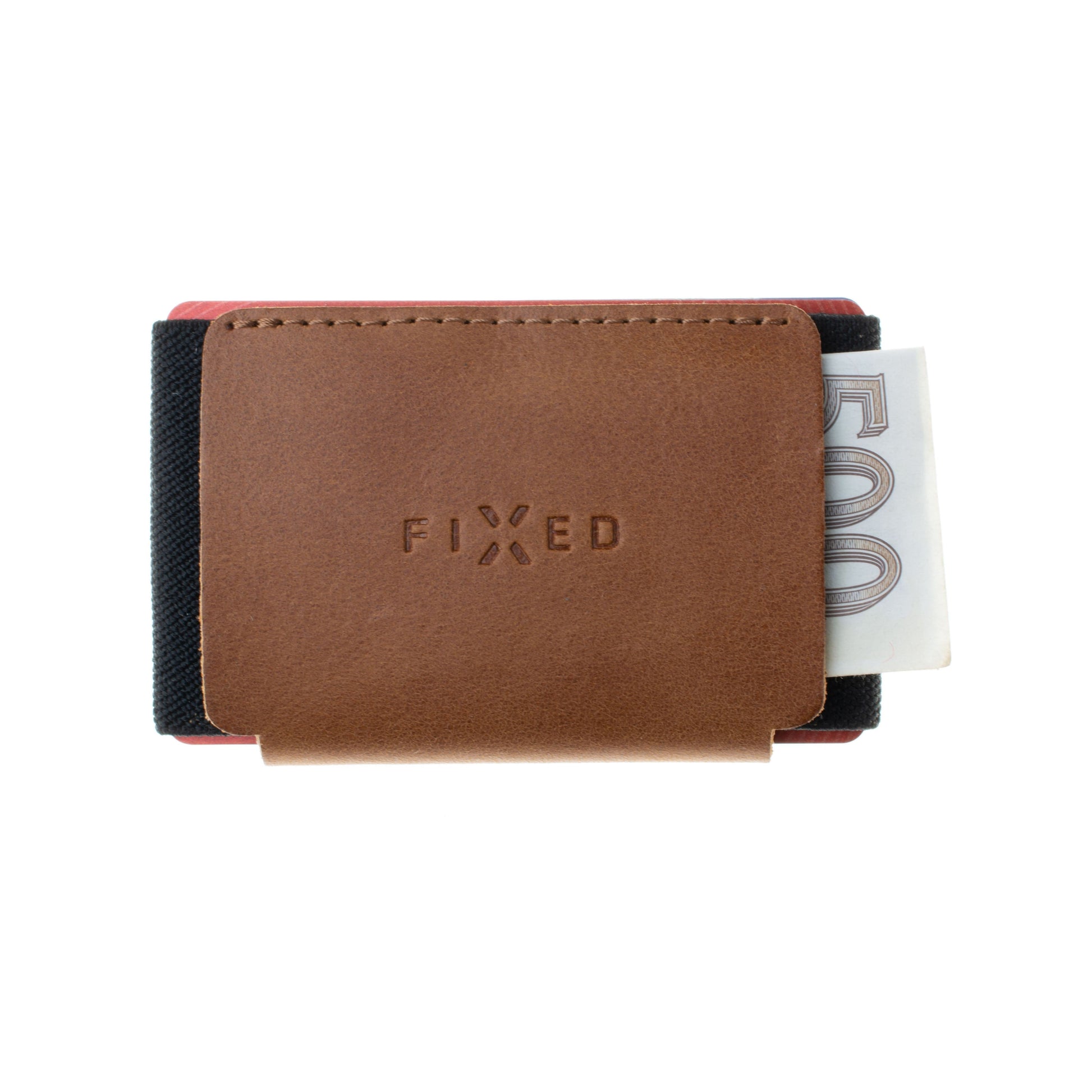 Kožená peněženka FIXED Tiny Wallet z pravé hovězí kůže, hnědá - FIXED