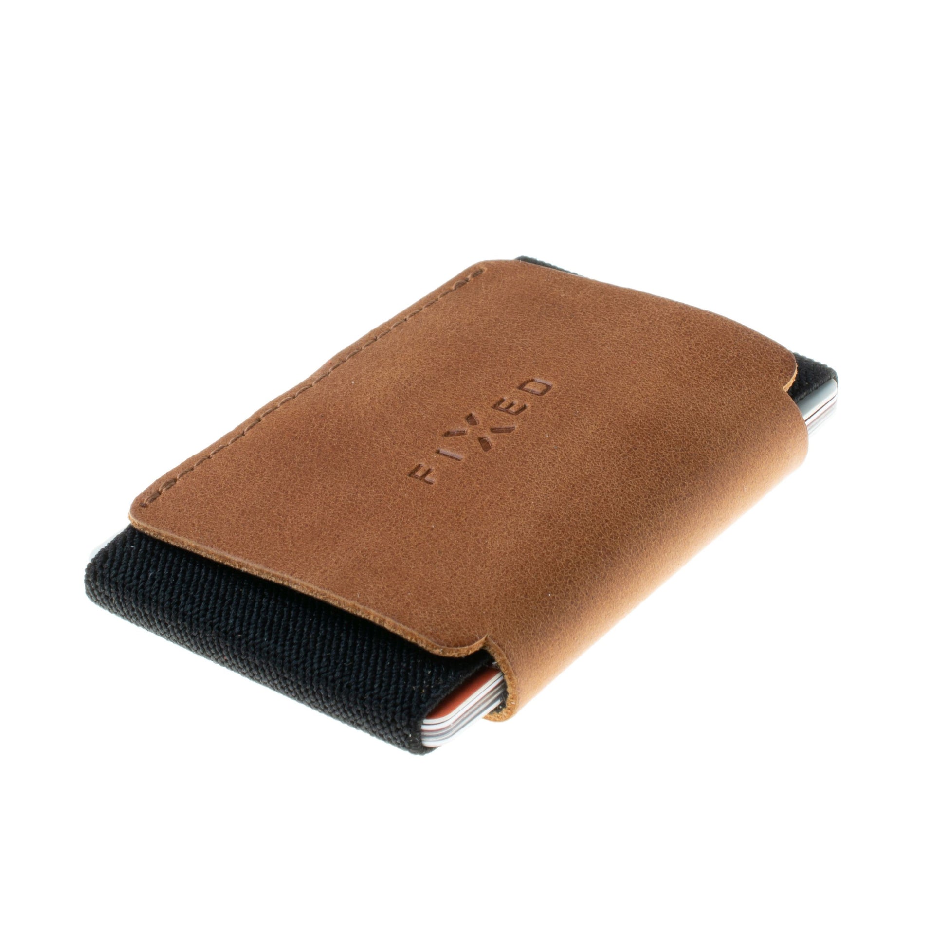 Kožená peněženka FIXED Tiny Wallet z pravé hovězí kůže, hnědá - FIXED