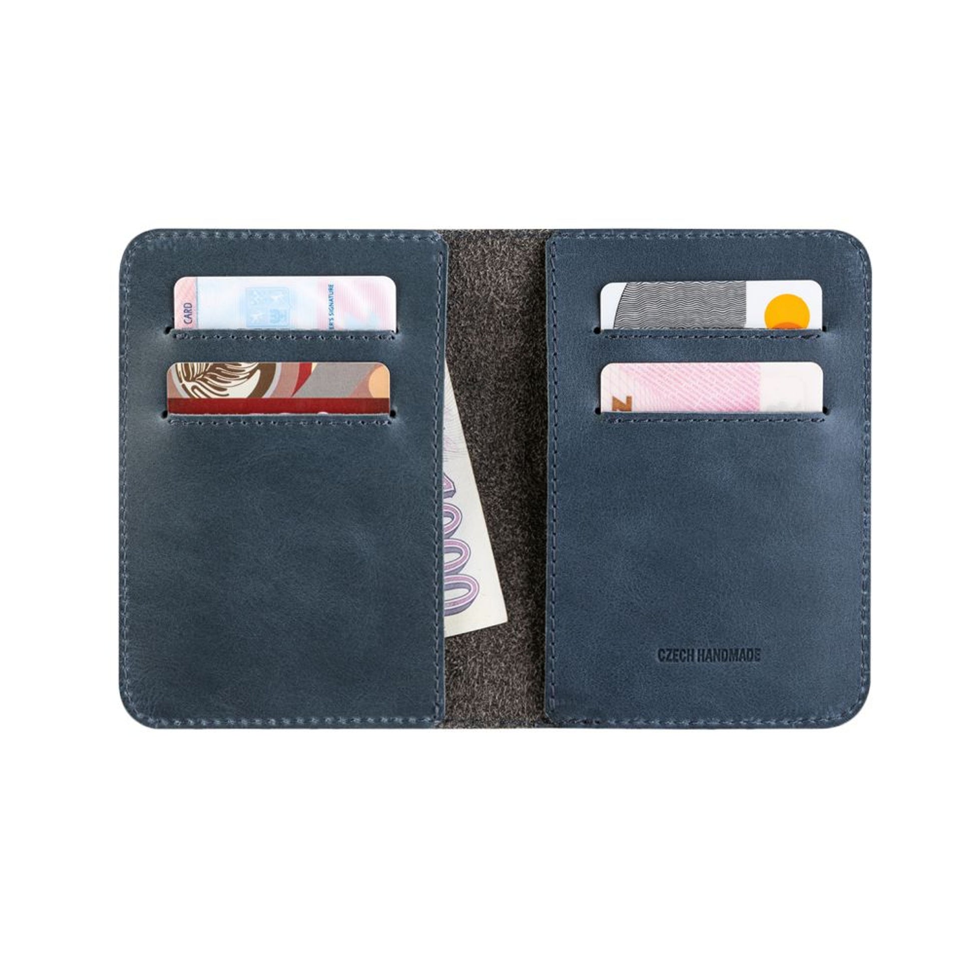 Kožená peněženka FIXED Wallet XL, modrá - FIXED