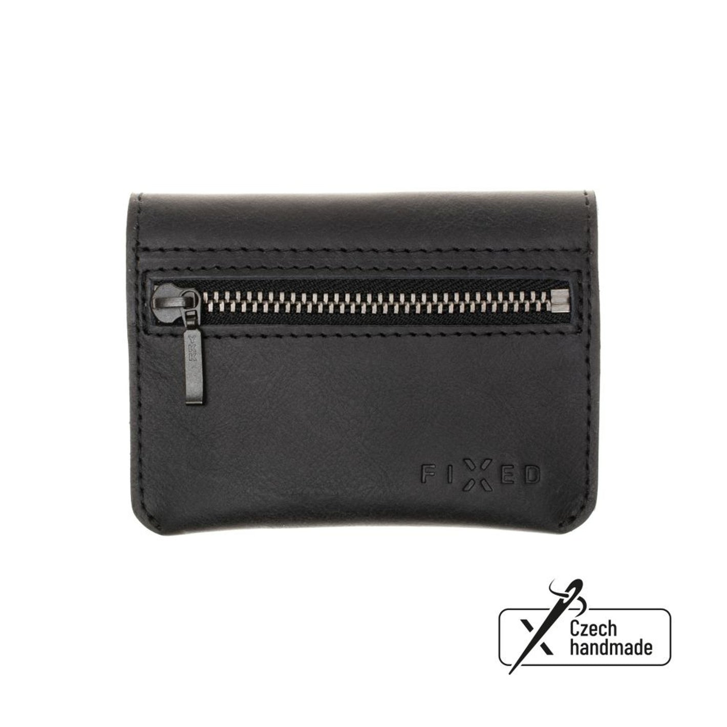 Kožená peněženka FIXED Tripple Wallet z pravé hovězí kůže, černá - FIXED