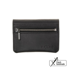 Kožená peněženka FIXED Tripple Wallet z pravé hovězí kůže, černá - FIXED