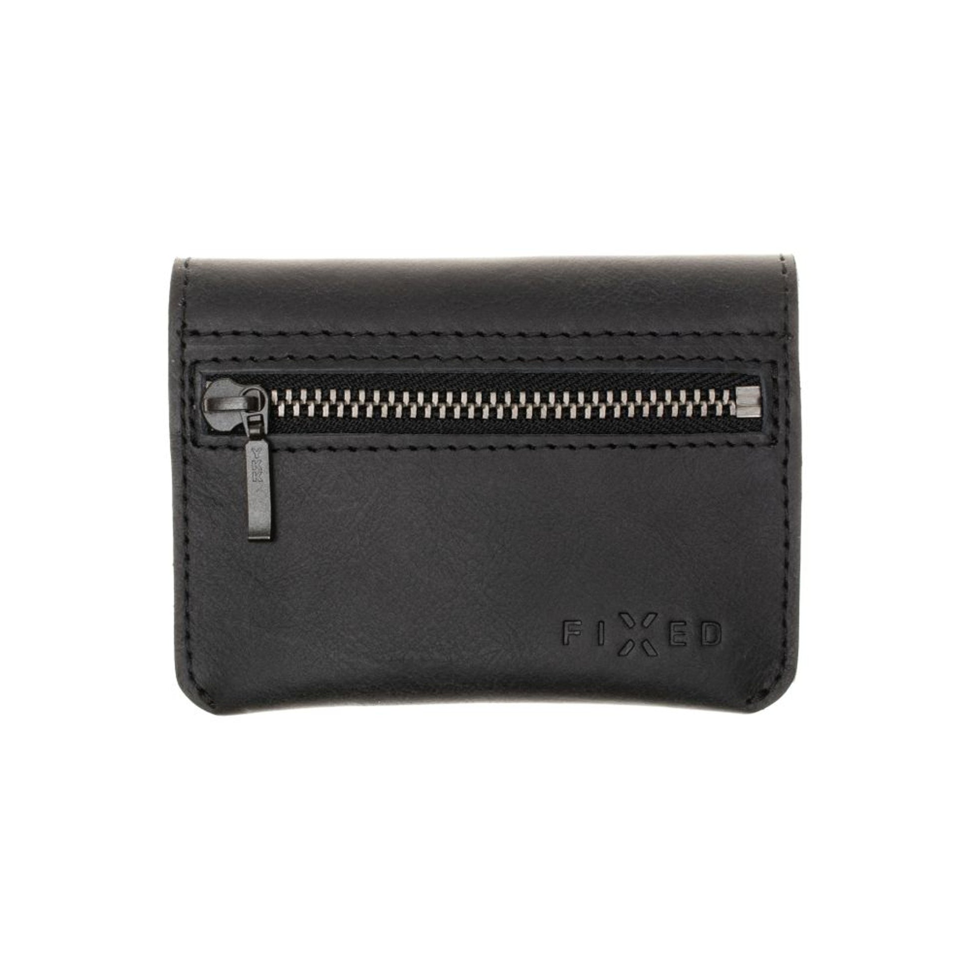 Kožená peněženka FIXED Tripple Wallet z pravé hovězí kůže, černá - FIXED