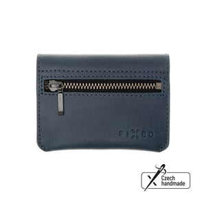 Kožená peněženka FIXED Tripple Wallet z pravé hovězí kůže, modrá - FIXED