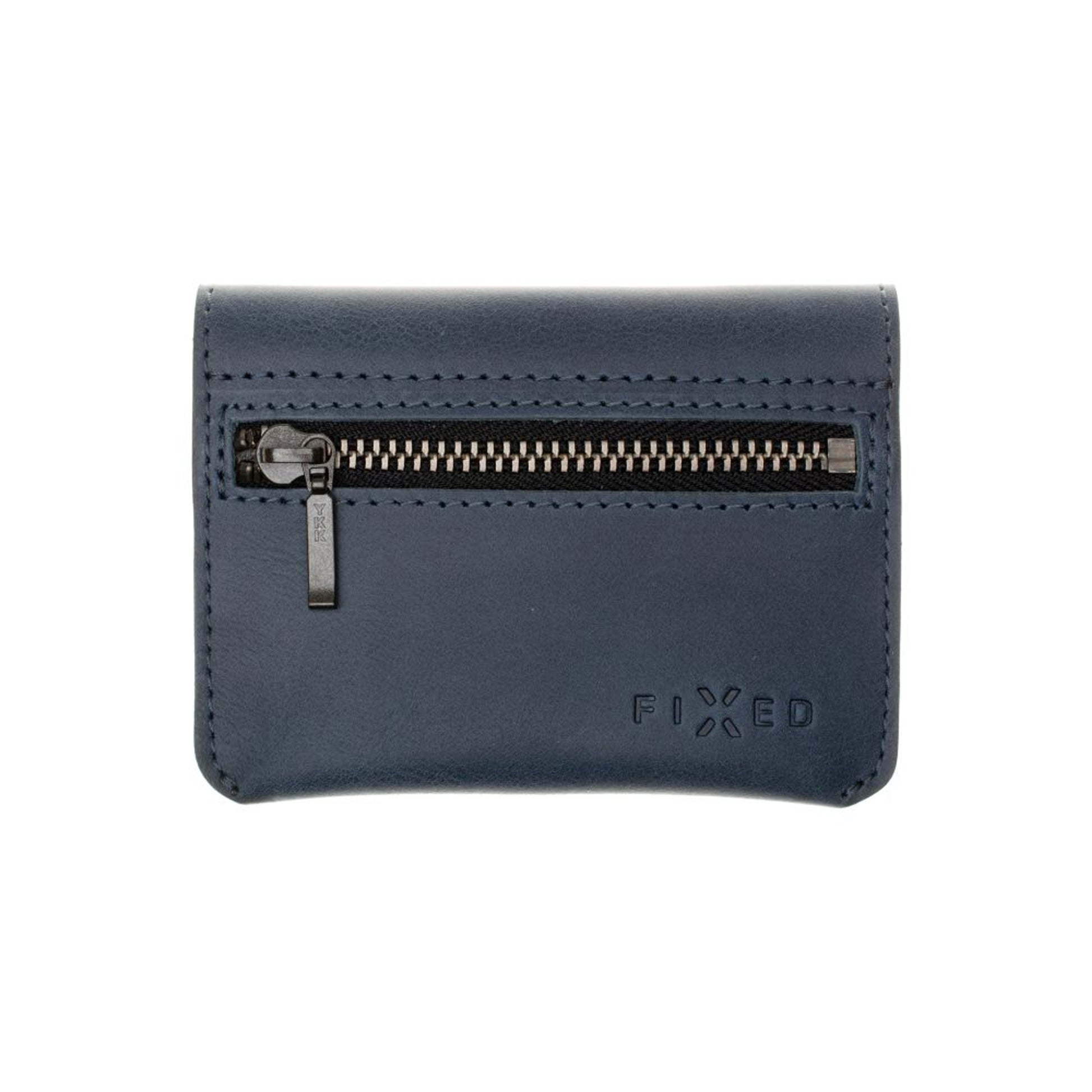 Kožená peněženka FIXED Tripple Wallet z pravé hovězí kůže, modrá - FIXED