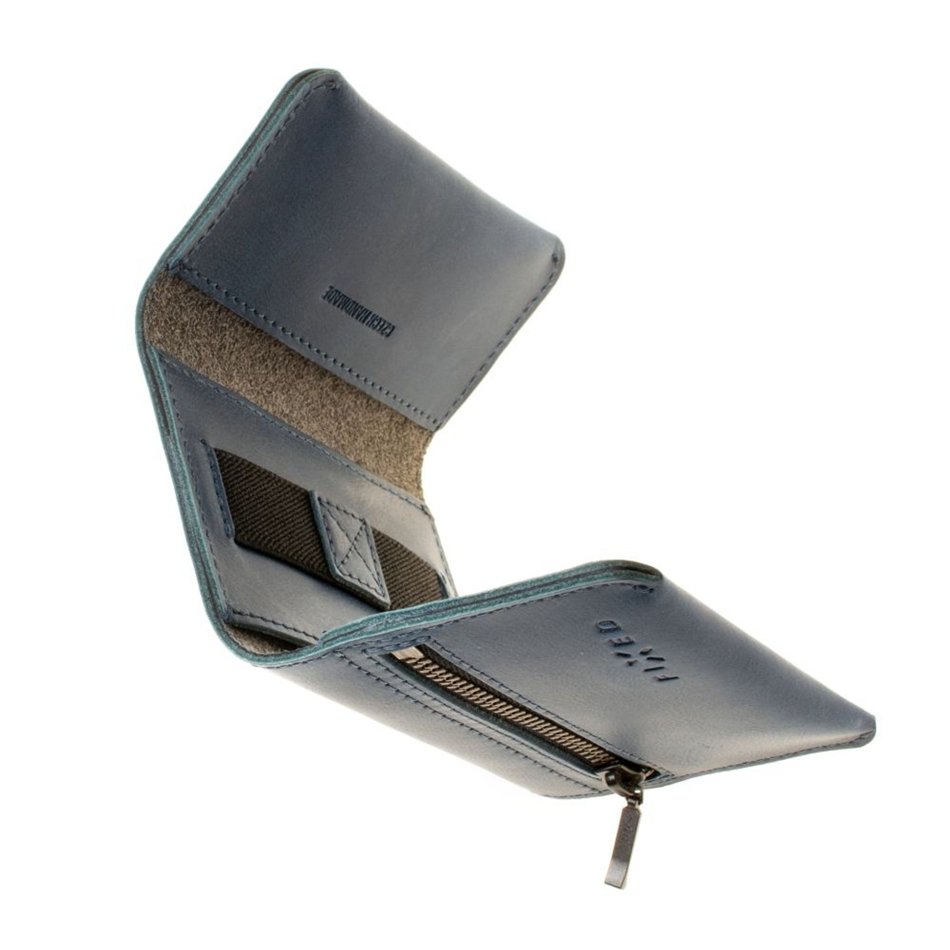Kožená peněženka FIXED Tripple Wallet z pravé hovězí kůže, modrá - FIXED