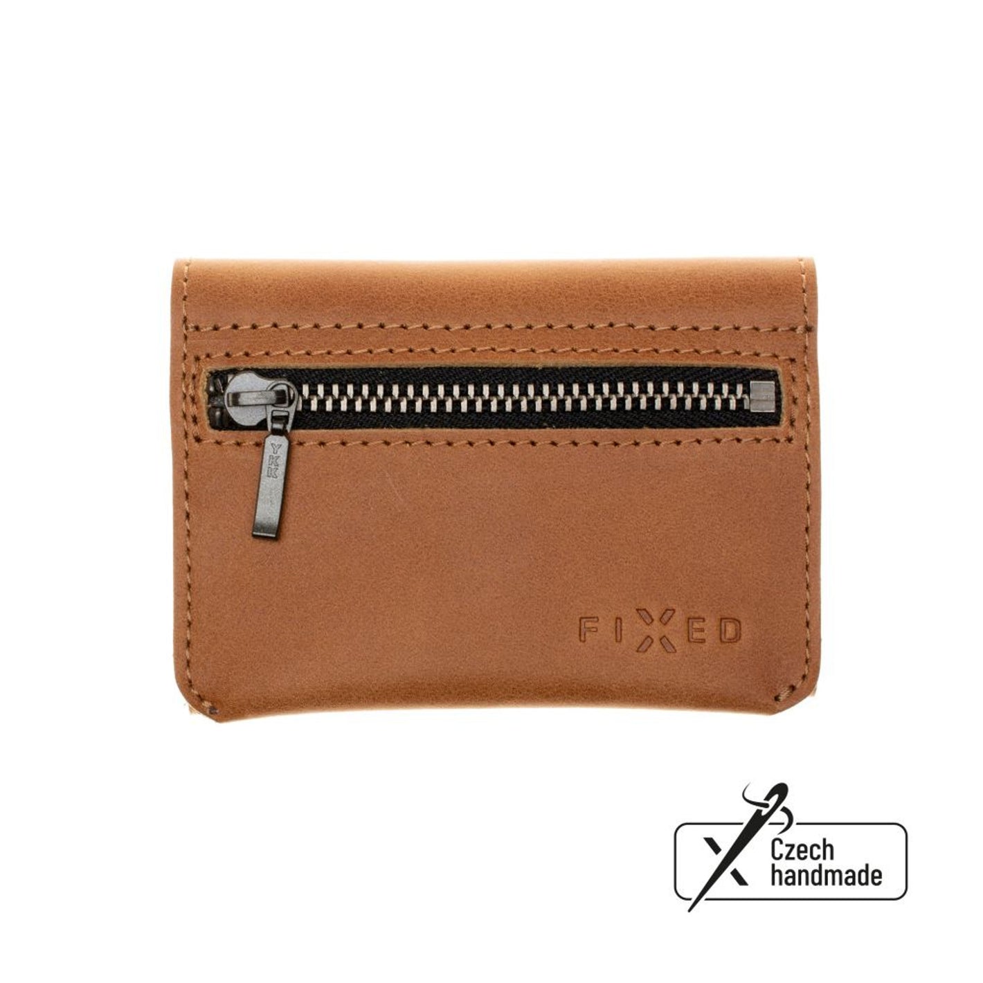 Kožená peněženka FIXED Tripple Wallet z pravé hovězí kůže, hnědá - FIXED