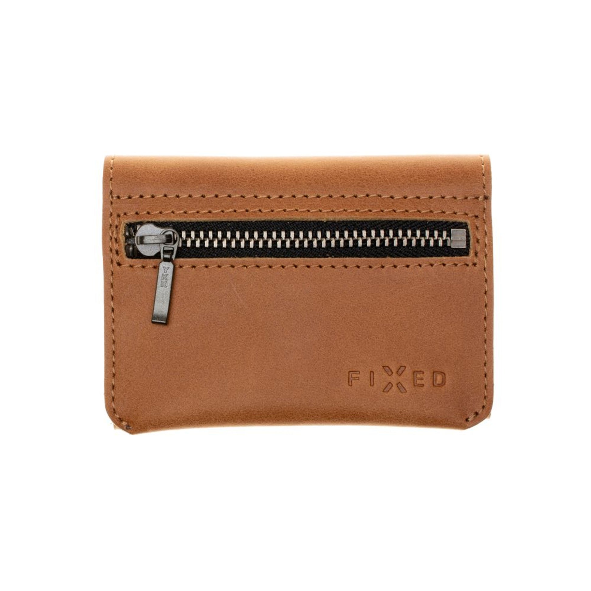 Kožená peněženka FIXED Tripple Wallet z pravé hovězí kůže, hnědá - FIXED