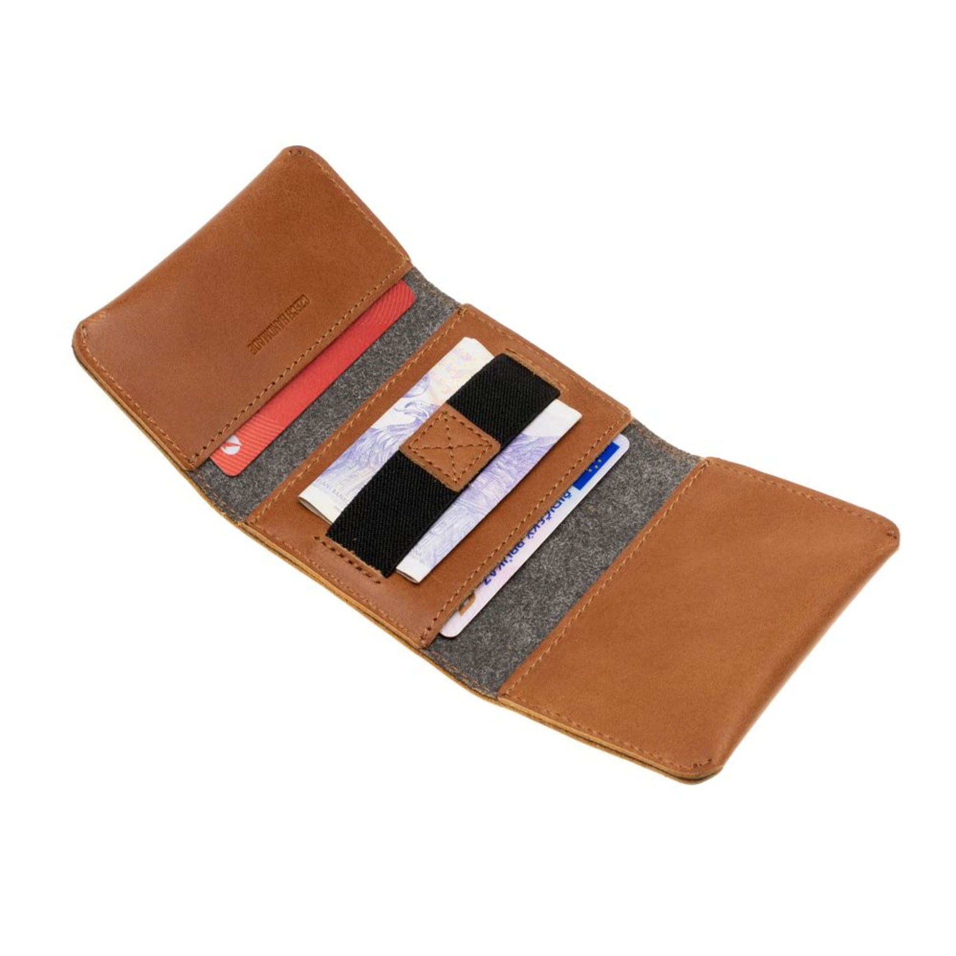 Kožená peněženka FIXED Tripple Wallet z pravé hovězí kůže, hnědá - FIXED
