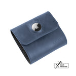 Skórzany portfel FIXED Classic Wallet for AirTag z prawdziwej skóry bydlęcej, niebieski - FIXED