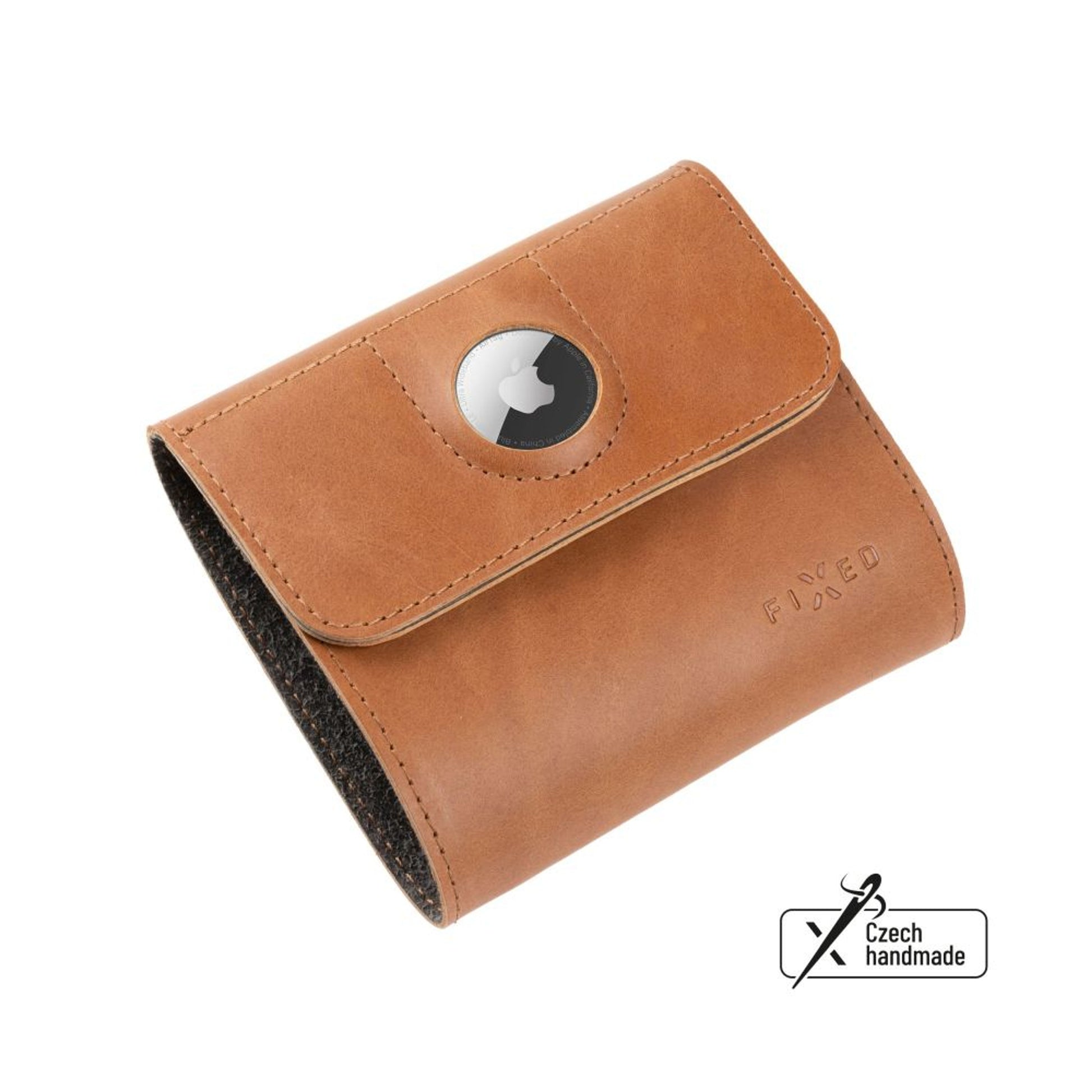 Kožená peněženka FIXED Classic Wallet for AirTag z pravé hovězí kůže, hnědá - FIXED