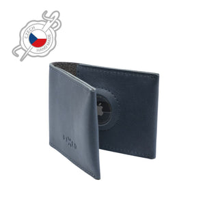 Kožená peněženka FIXED Wallet for AirTag z pravé hovězí kůže, modrá - FIXED