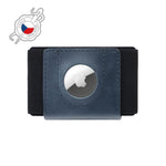Skórzany portfel FIXED Tiny Wallet for AirTag z prawdziwej skóry bydlęcej, niebieski - FIXED
