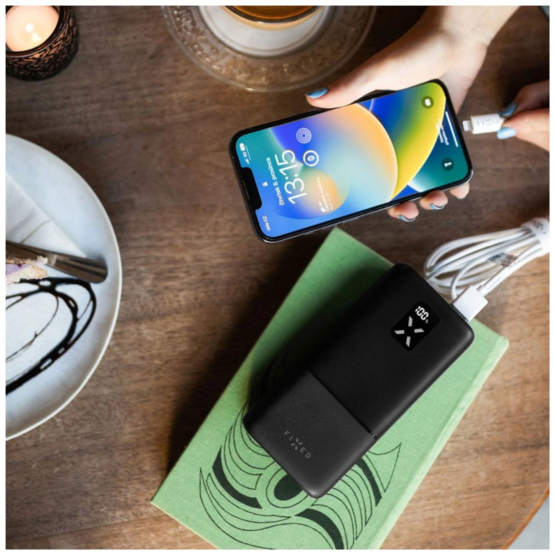 Powerbanka FIXED Zen 20 s LCD displejem a výstupem PD 20W, 20 000 mAh, černá - FIXED