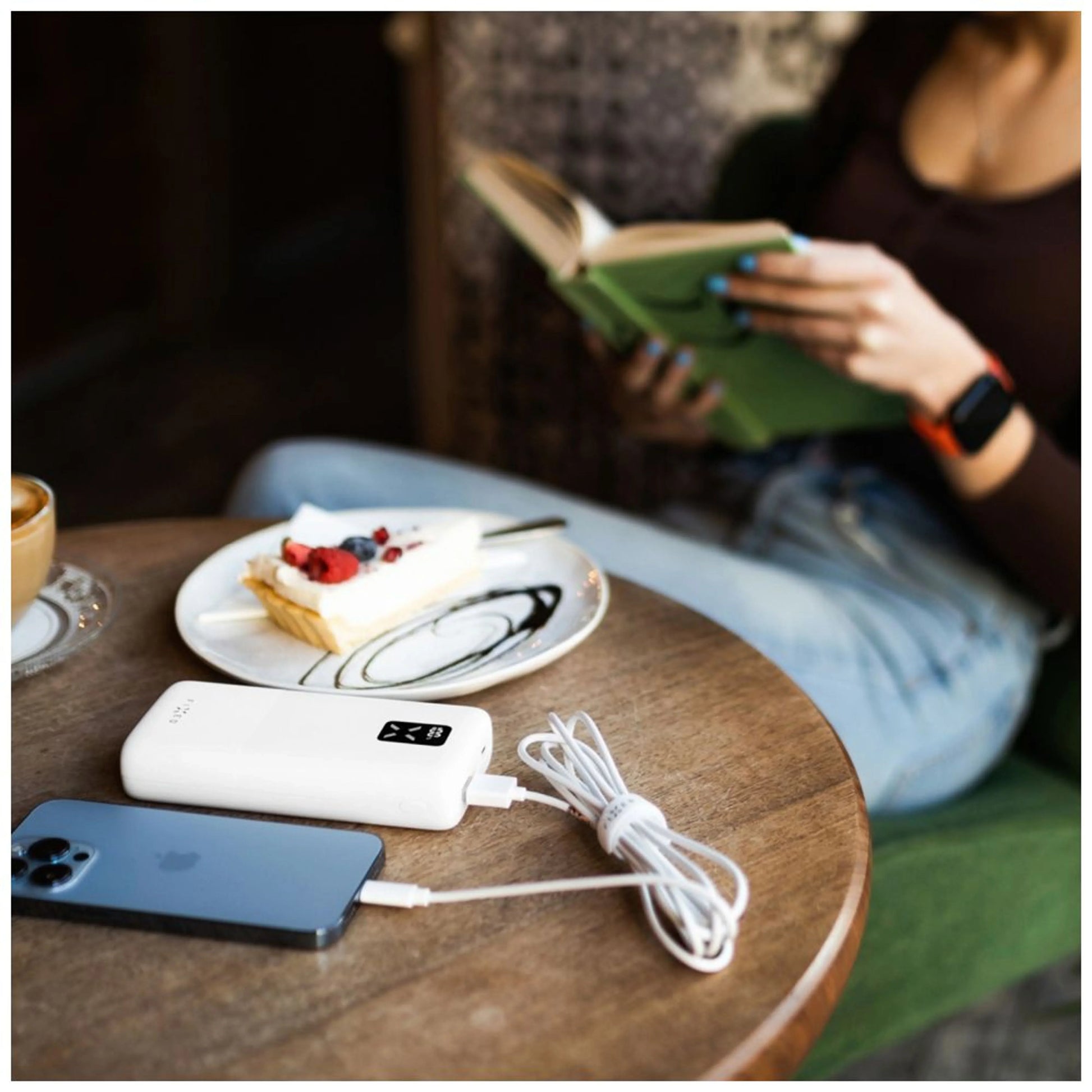 Powerbanka FIXED Zen 20 s LCD displejem a výstupem PD 20W, 20 000 mAh, bílá - FIXED