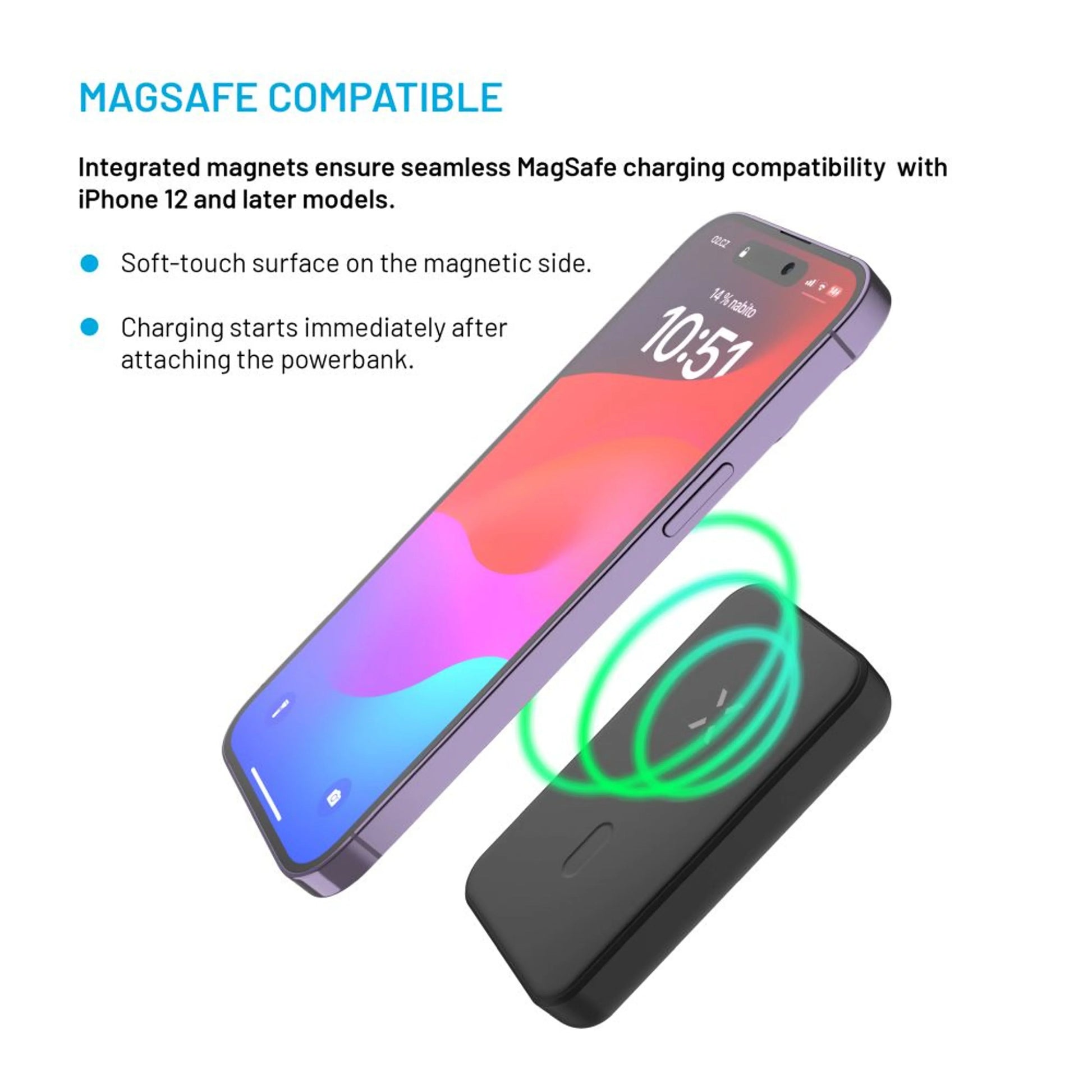 Powerbanka FIXED MagZen s bezdrátovým nabíjením a podporou Magsafe, 6 000 mAh, černá - FIXED