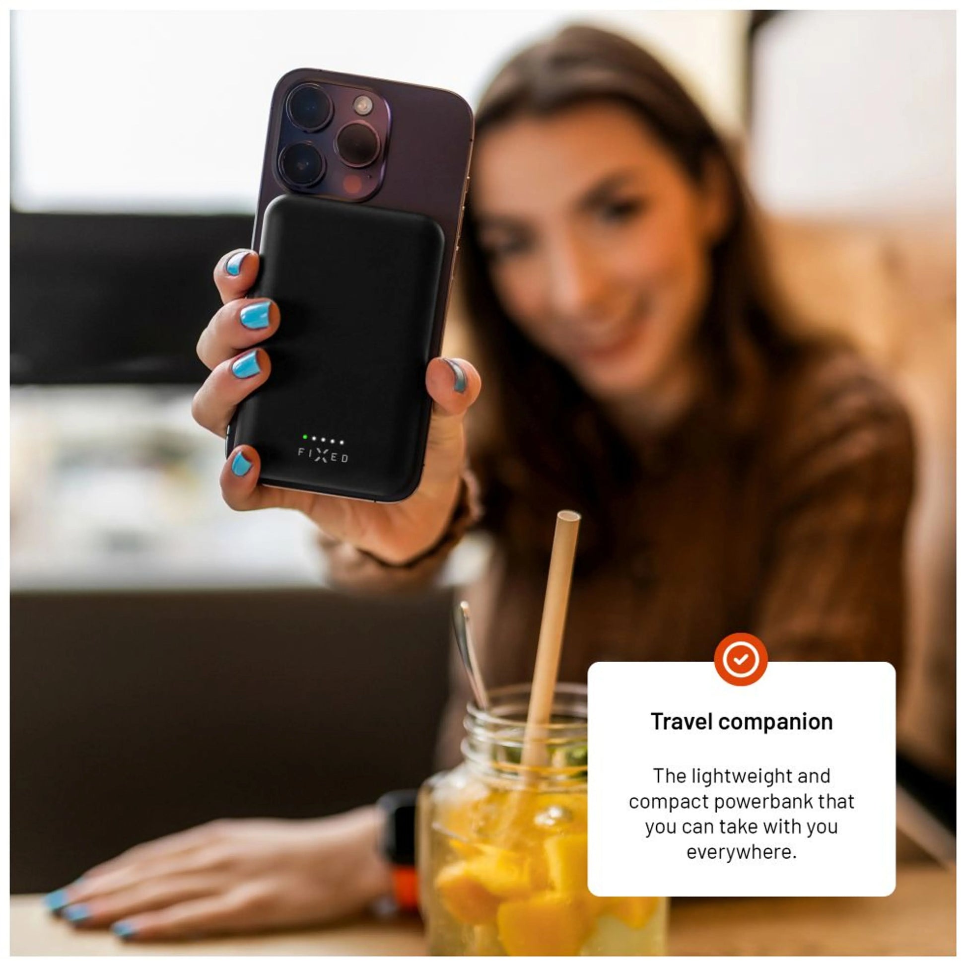 Powerbanka FIXED MagZen s bezdrátovým nabíjením a podporou Magsafe, 6 000 mAh, černá - FIXED