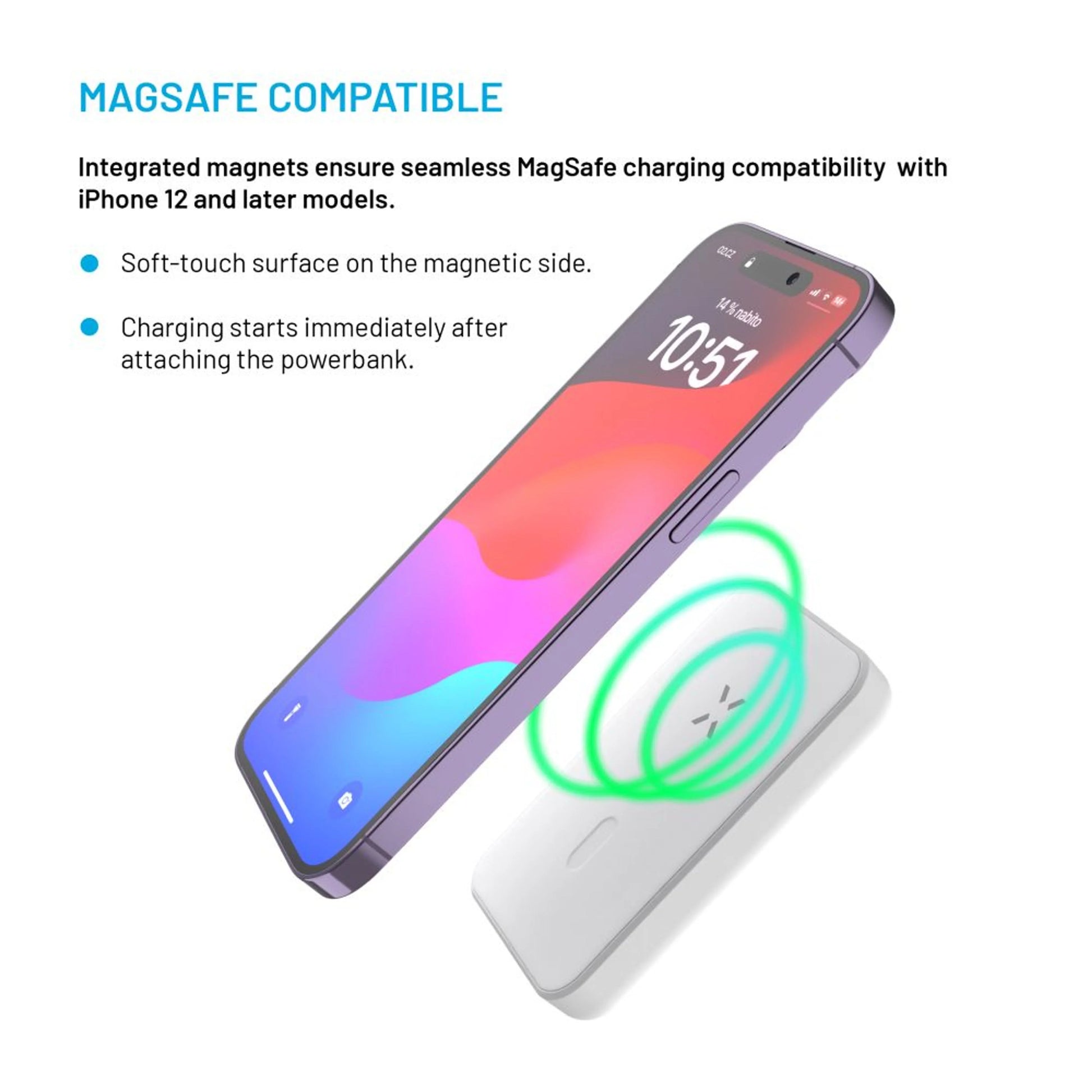 Powerbanka FIXED MagZen s bezdrátovým nabíjením a podporou Magsafe, 6 000 mAh, bílá - FIXED