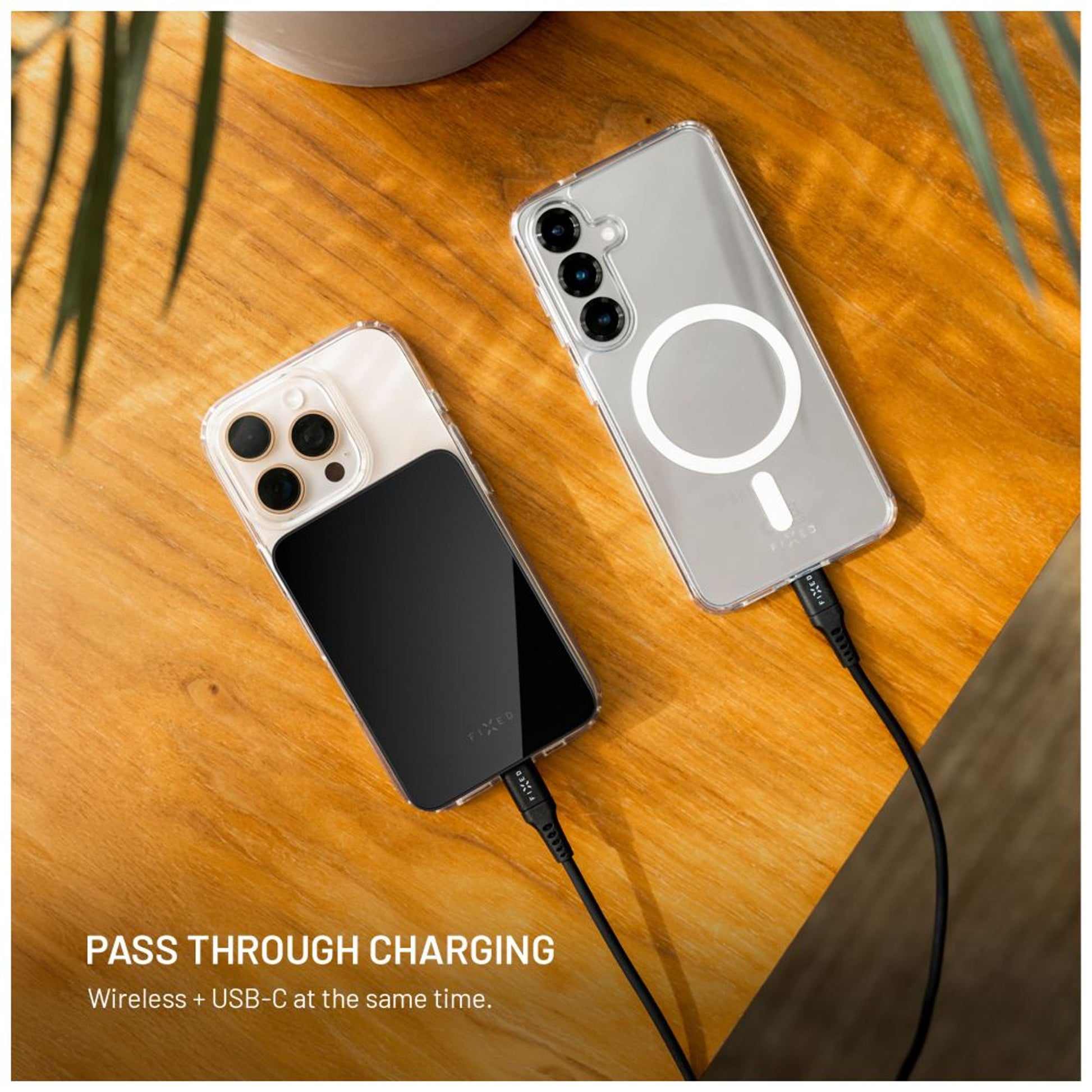 Powerbanka FIXED MagZen 10 Crystal s bezdrátovým nabíjením se standardem Qi2 a podporou MagSafe, 10 000 mAh, černá - FIXED