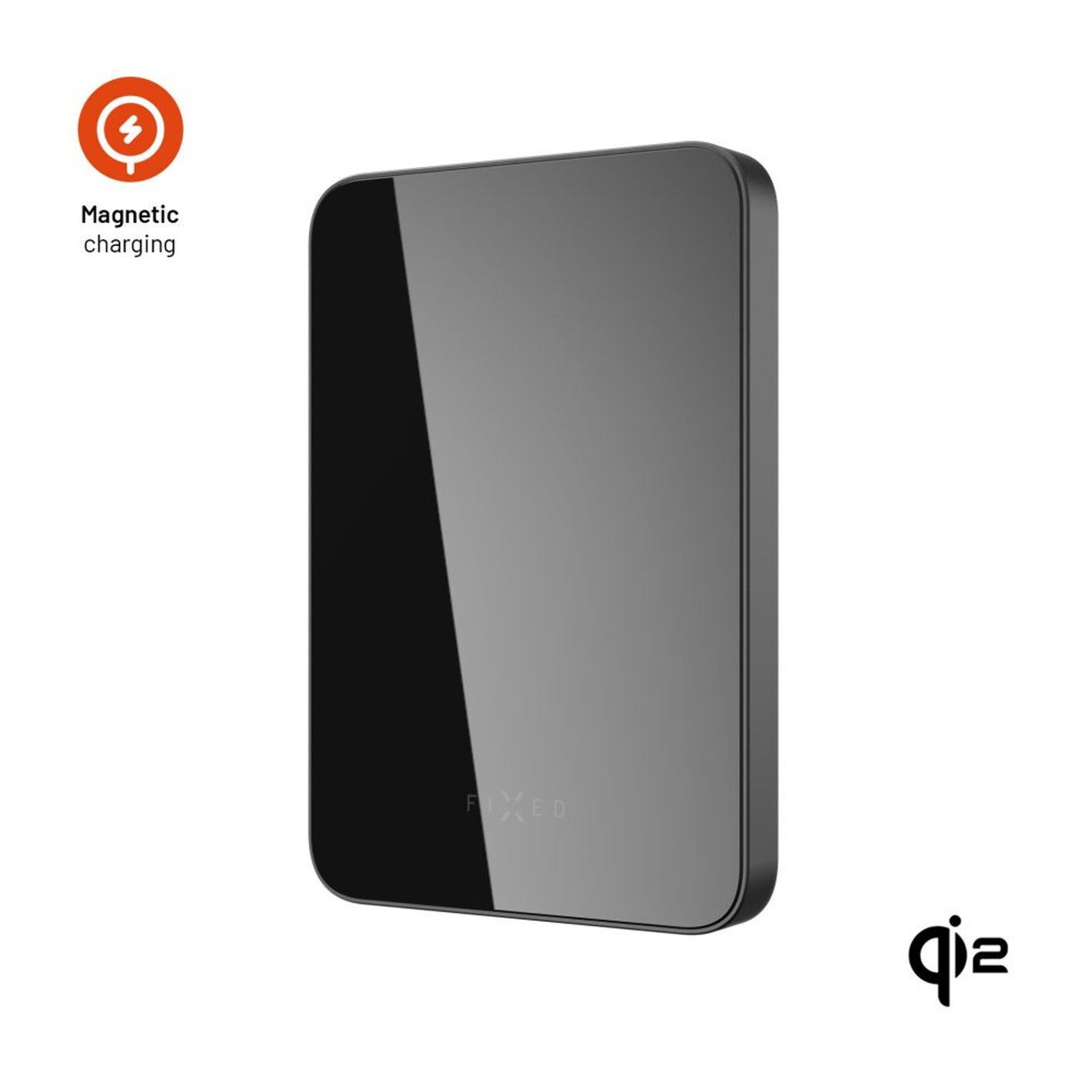 Powerbanka FIXED MagZen 5 Crystal s bezdrátovým nabíjením se standardem Qi2 a podporou MagSafe, 5 000 mAh, černá - FIXED