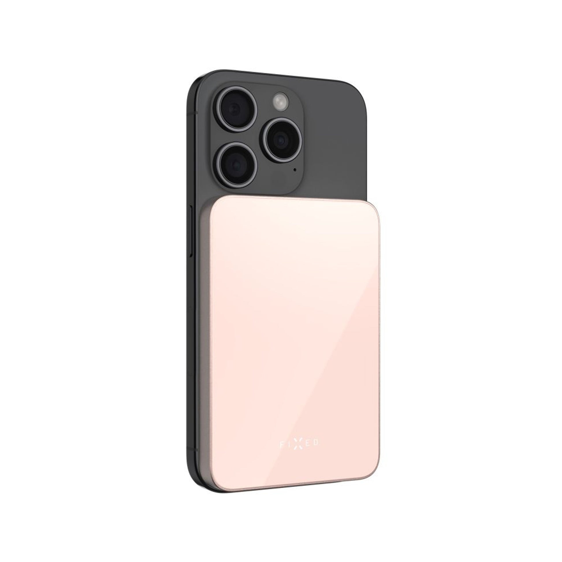 Powerbanka FIXED MagZen 5 Crystal s bezdrátovým nabíjením se standardem Qi2 a podporou MagSafe, 5 000 mAh, růžová - FIXED