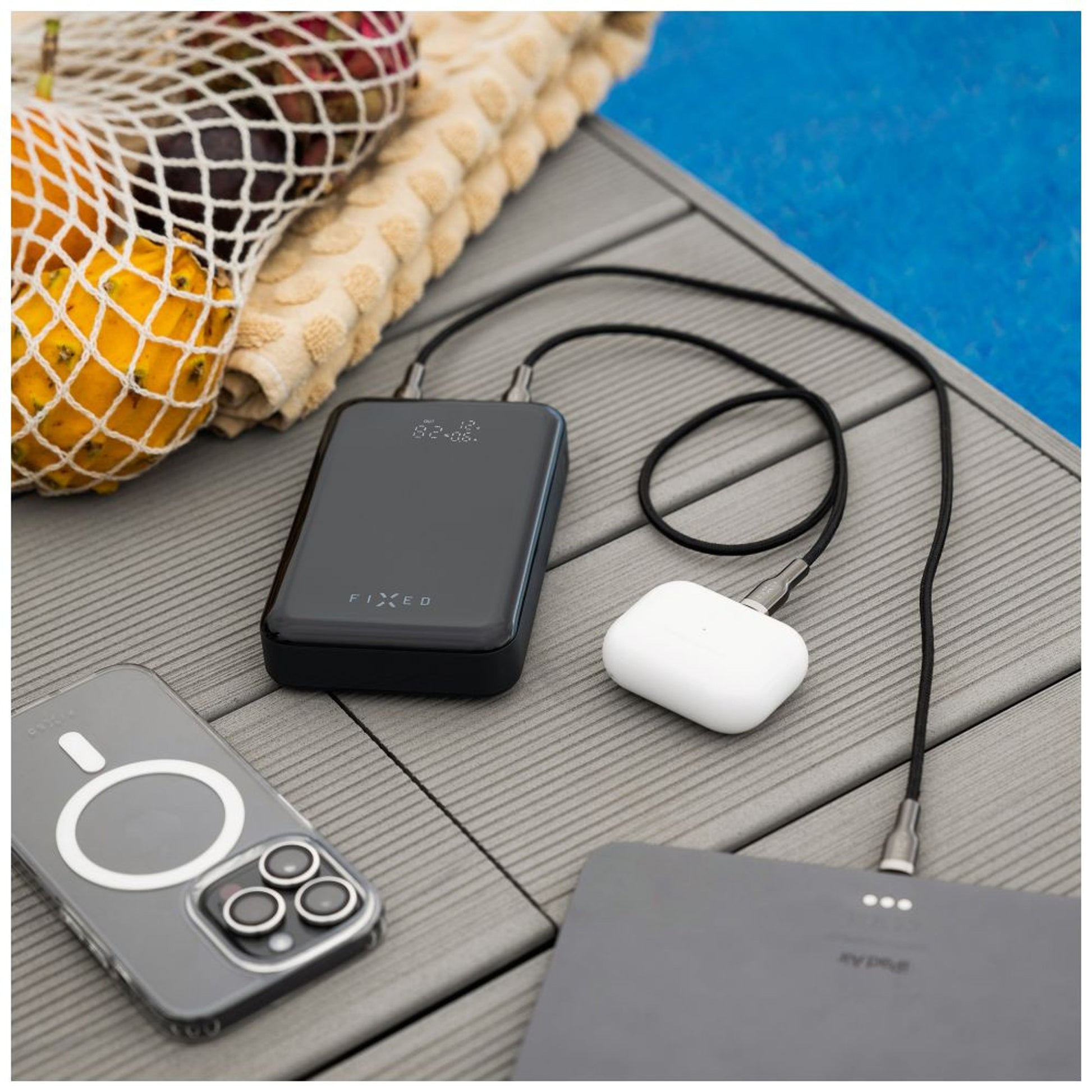 Powerbanka FIXED Zen 20 Pro s LCD displejem a výstupem 130W, 20 000 mAh, černá - FIXED