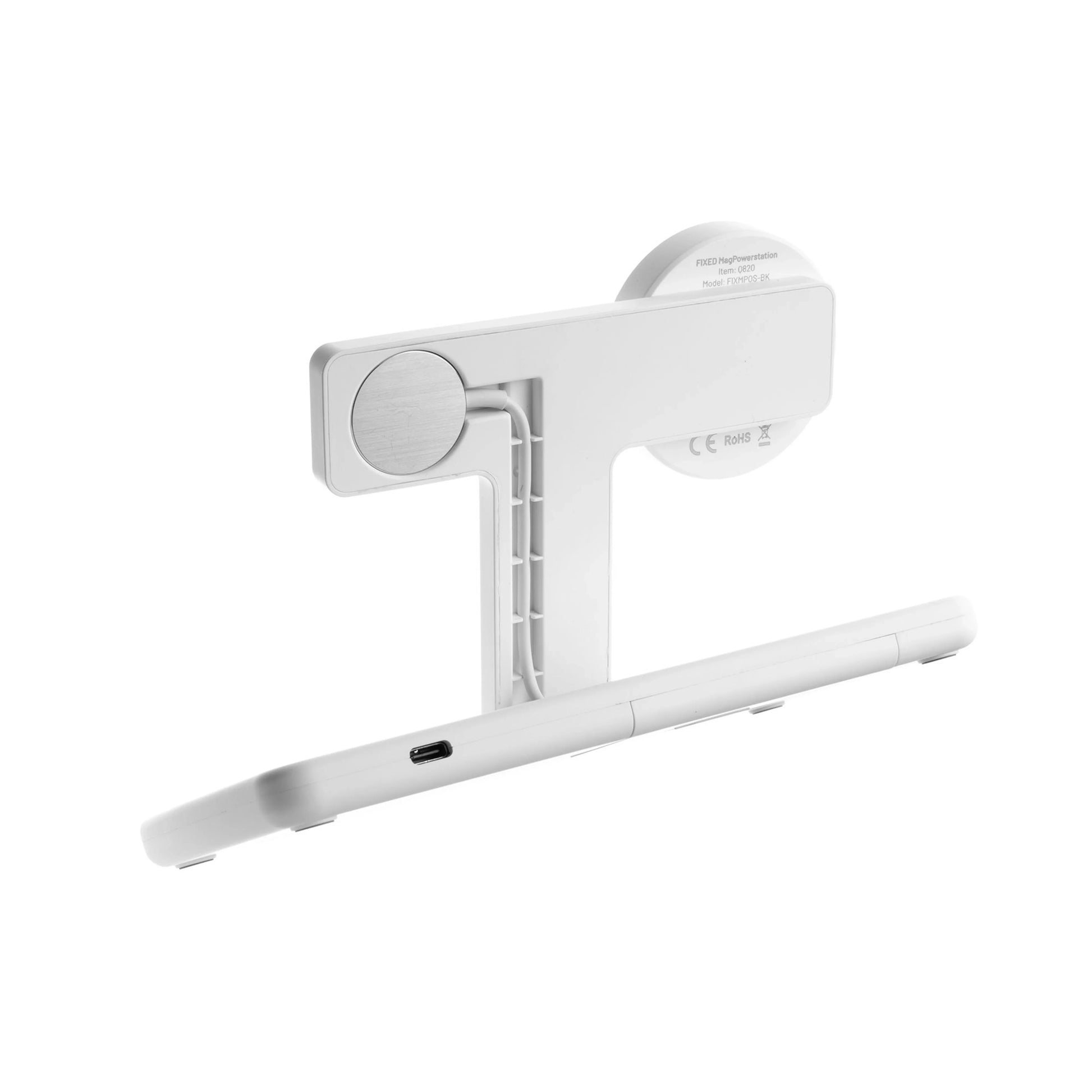 Stojánek s bezdrátovým nabíjením 3v1 FIXED MagPowerstation s podporou uchycení MagSafe, 15W+15W+5W, bíly,rozbaleno - FIXED