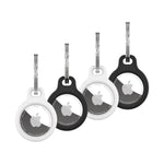 Silikonové pouzdro FIXED silky pro Apple AirTag 4ks, 2x černé + 2x bílé - FIXED