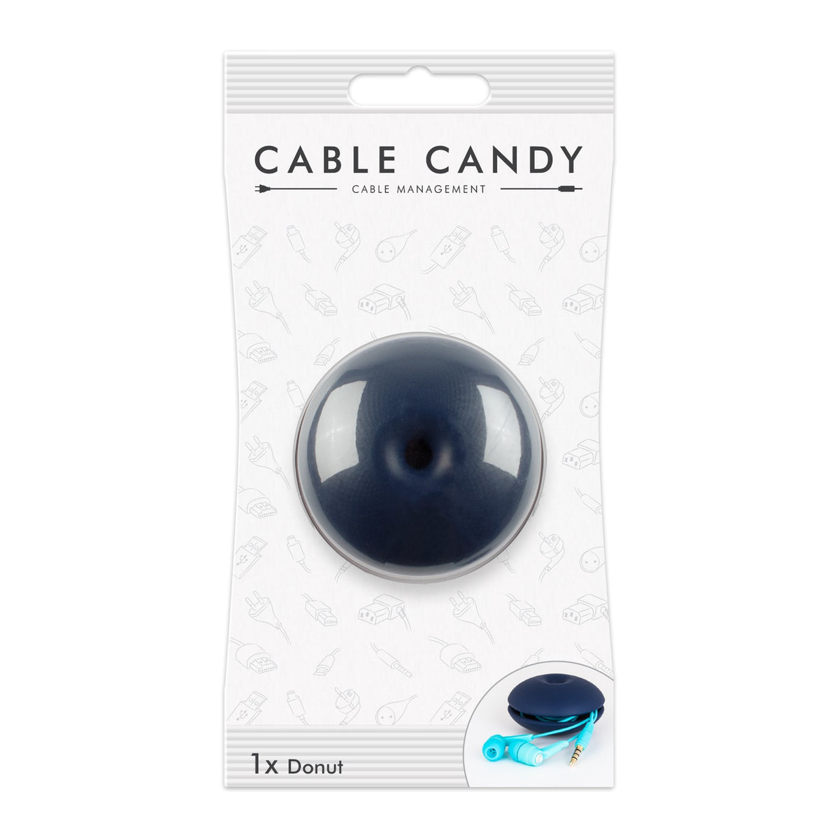 Organizer na kable Cable Candy Donut, niebieski